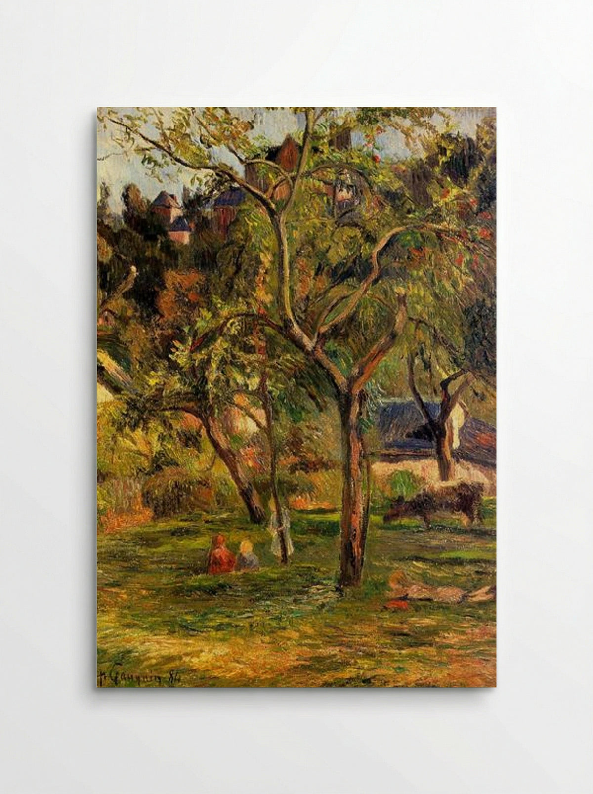Orchard under the Church of Bihorel (Children in the Pasture) - Paul Gauguin - Poster