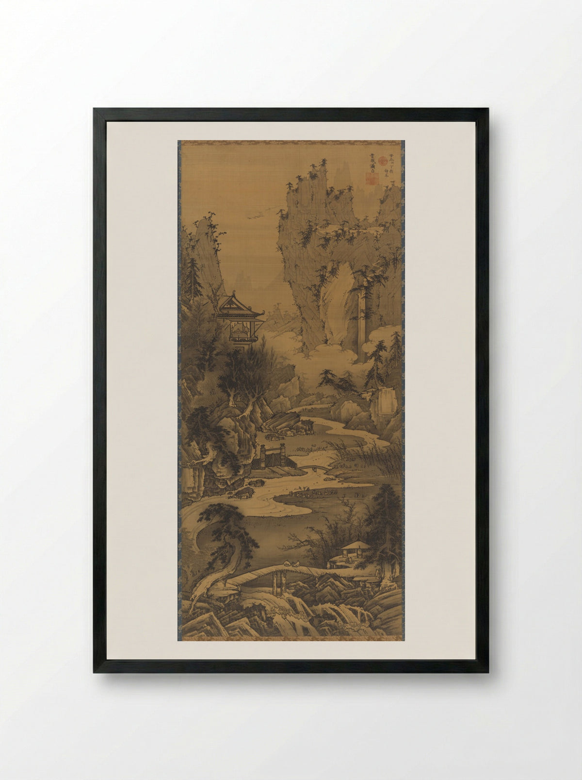 Orchid Pavilion Gathering - Soga Shōhaku - Framed Print Black