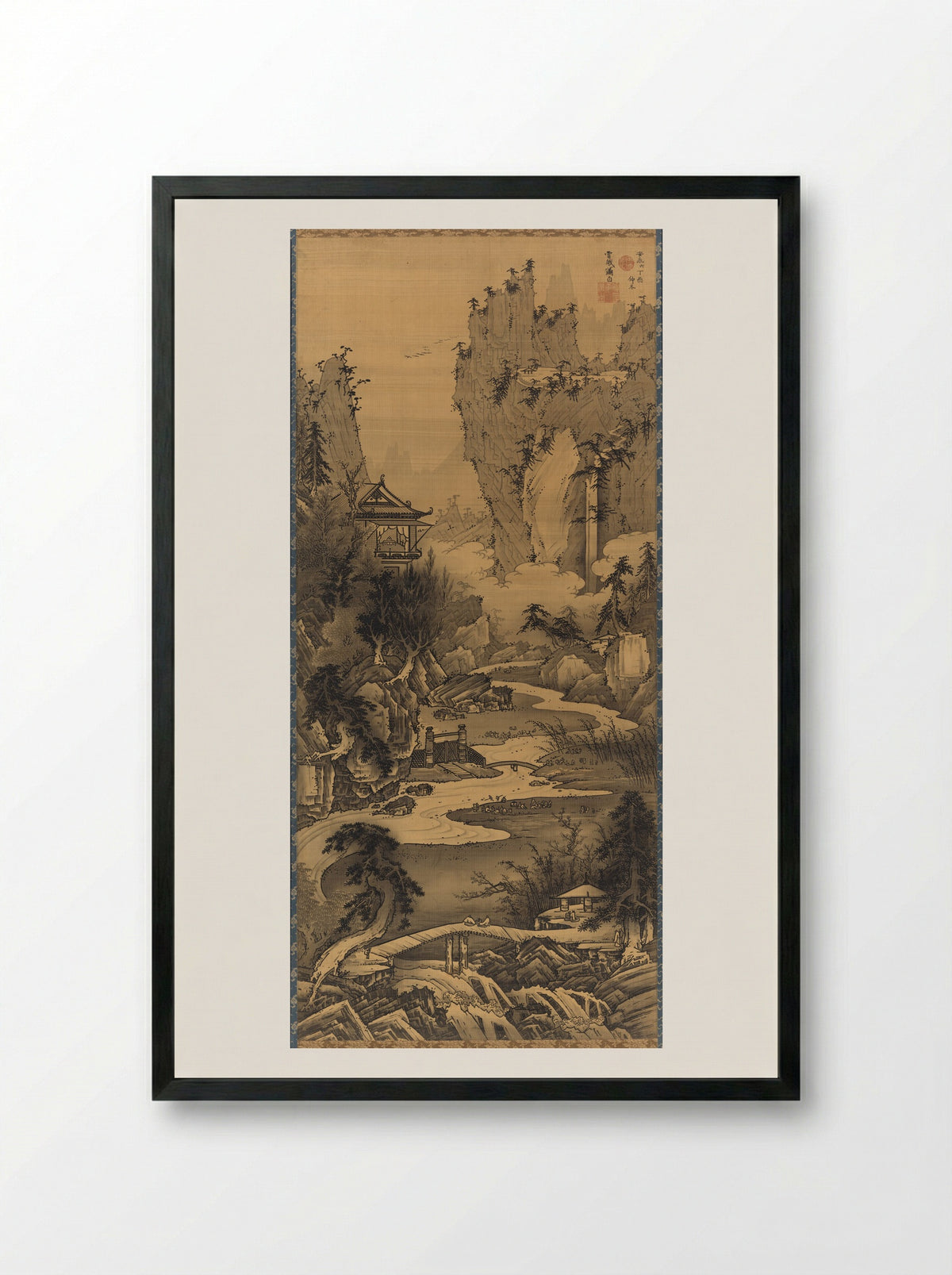 Orchid Pavilion Gathering - Soga Shōhaku - Framed Print Black