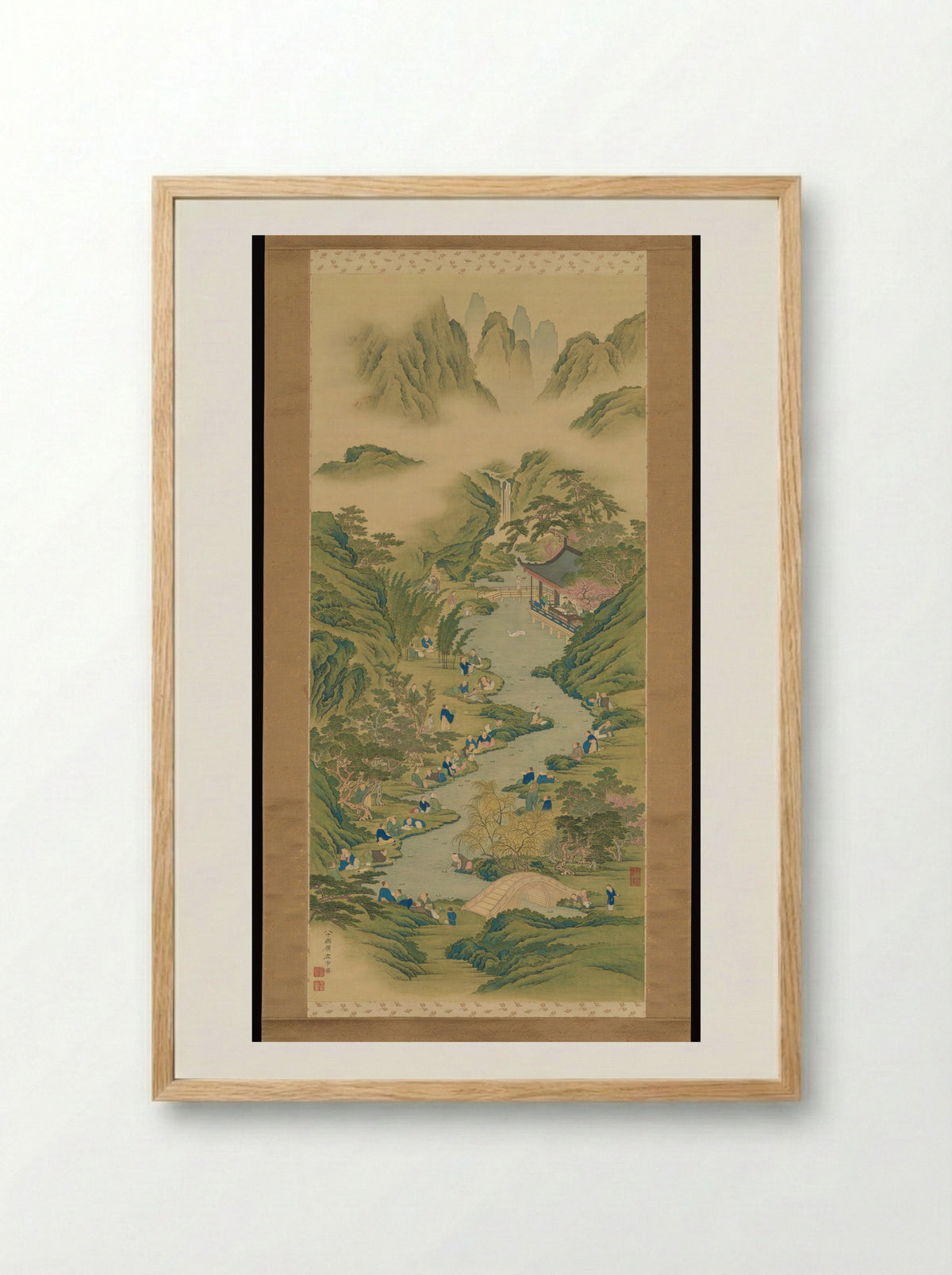 Orchid Pavilion by a Winding Stream - Hara Zaichū - Framed Print Wood