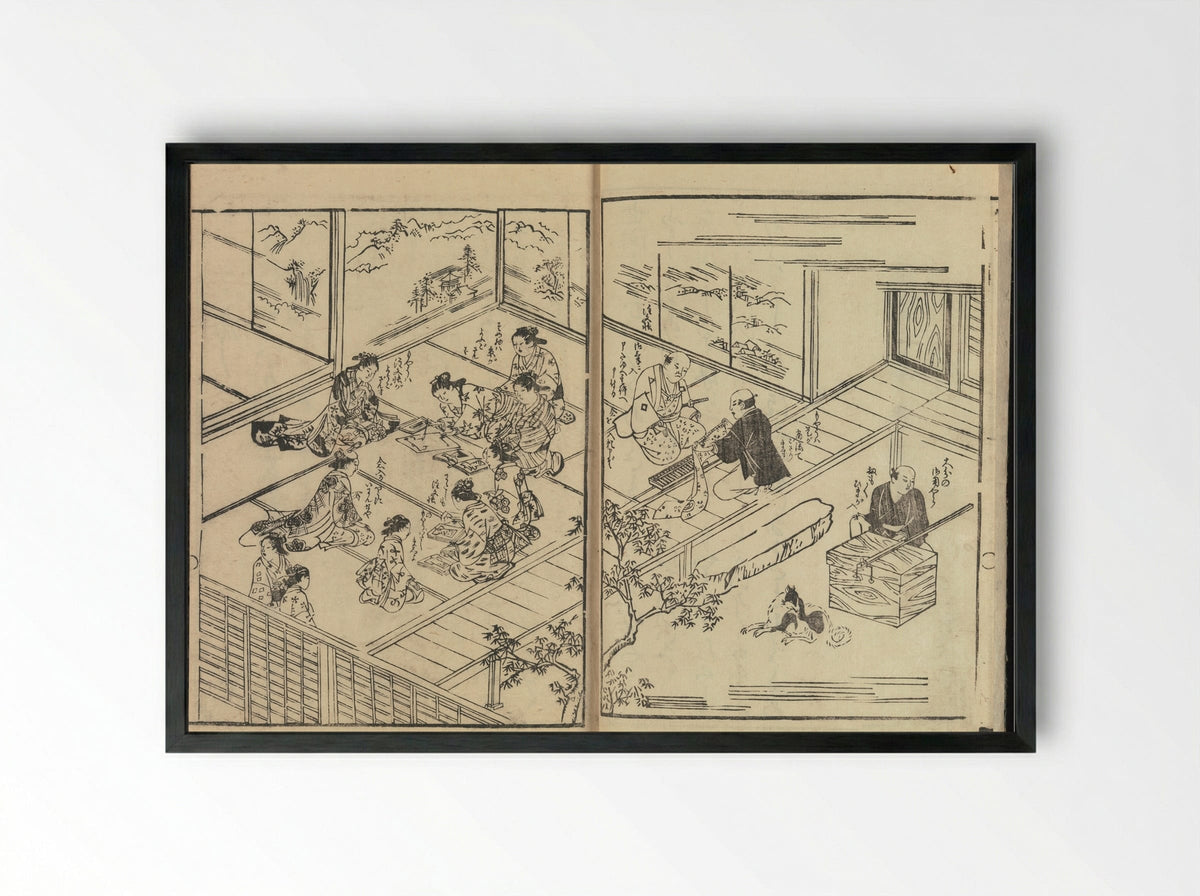 Order Book of Kosode Patterns - Imura Katsukichi - Framed Print Black