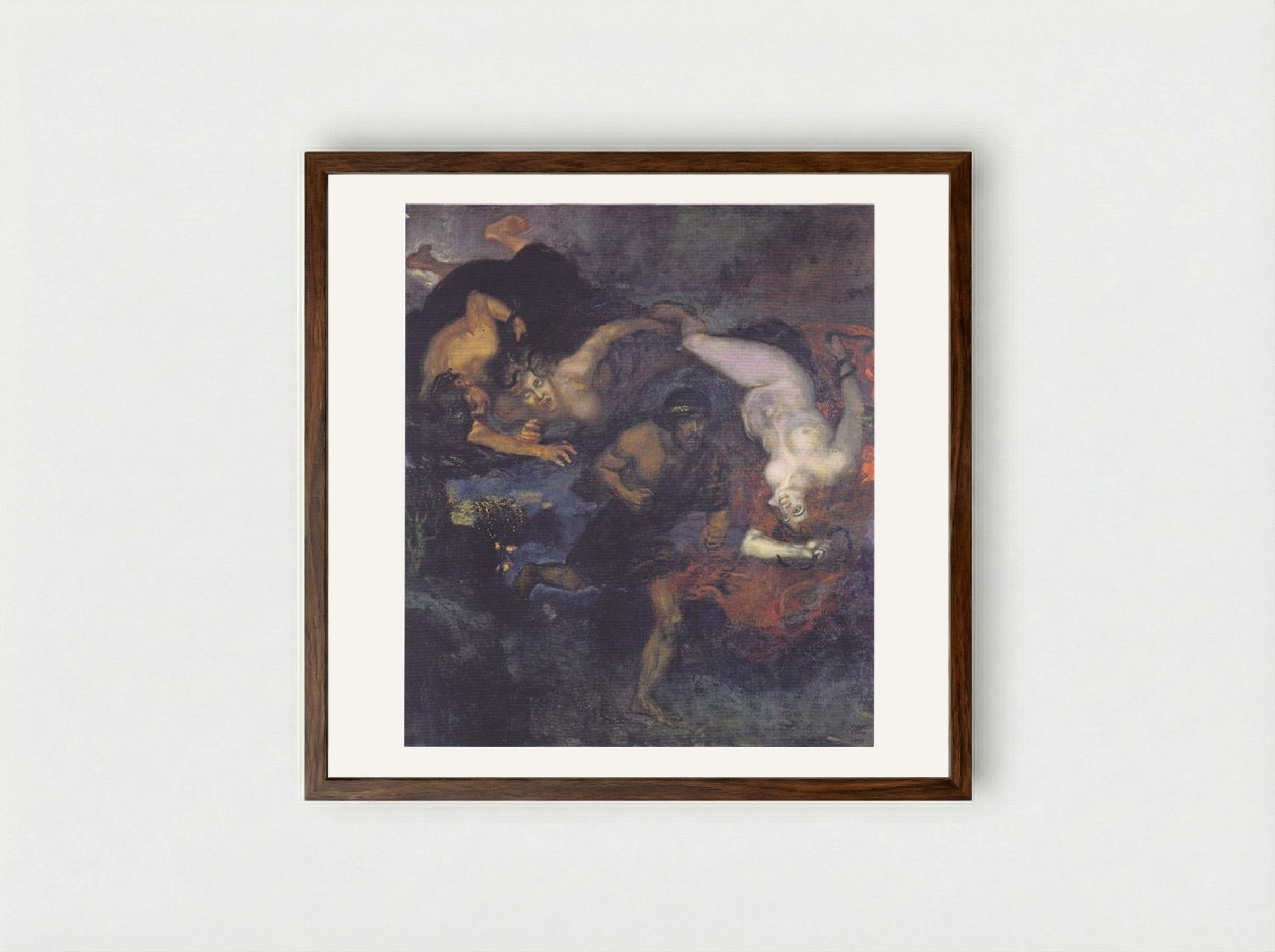 Orestes and the Erinyes - Franz von Stuck - Framed Print Dark Wood
