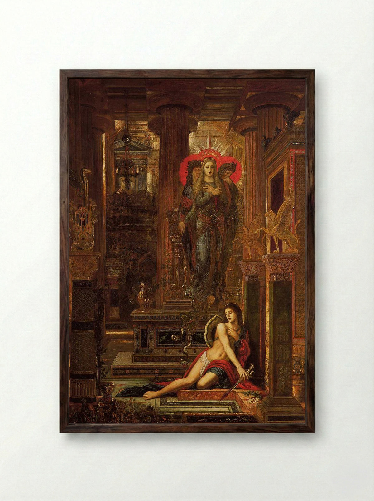 Orestes and the Erinyes - Gustave Moreau - Framed Print Dark Wood