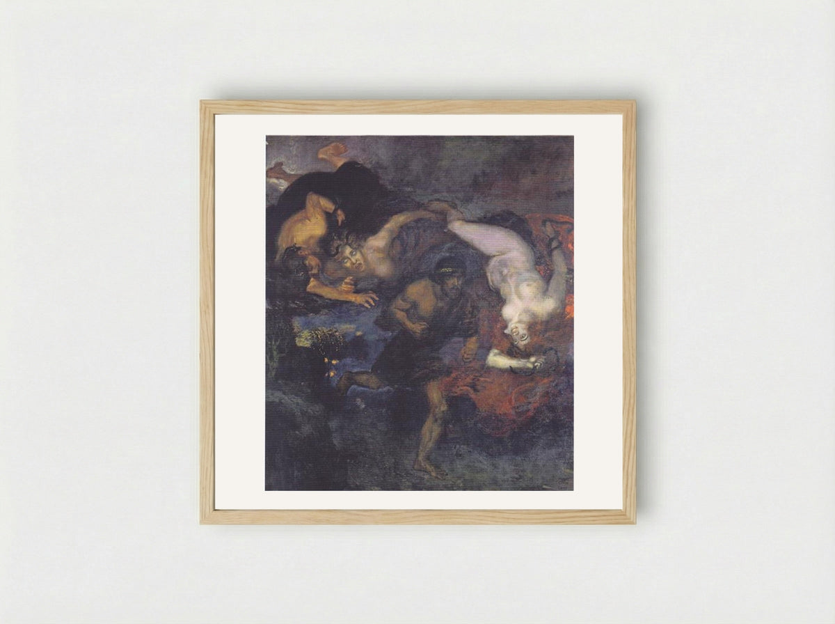Orestes and the Erinyes - Franz von Stuck - Framed Print Wood