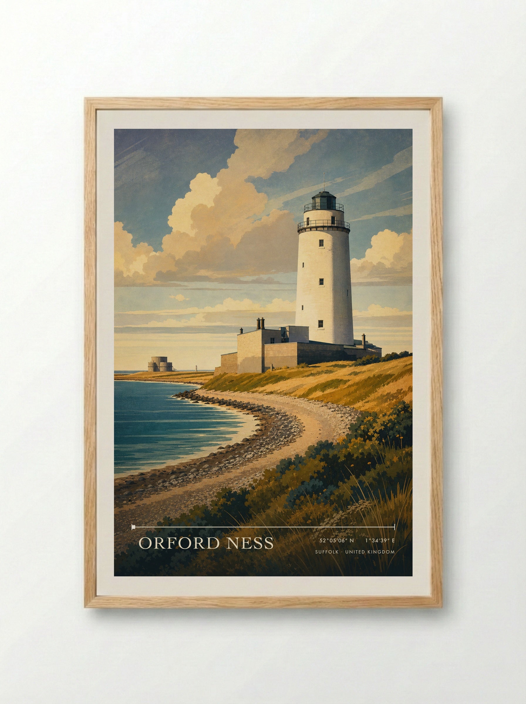 Orford Ness Suffolk United Kingdom Travel Poster - Framed Print Wood