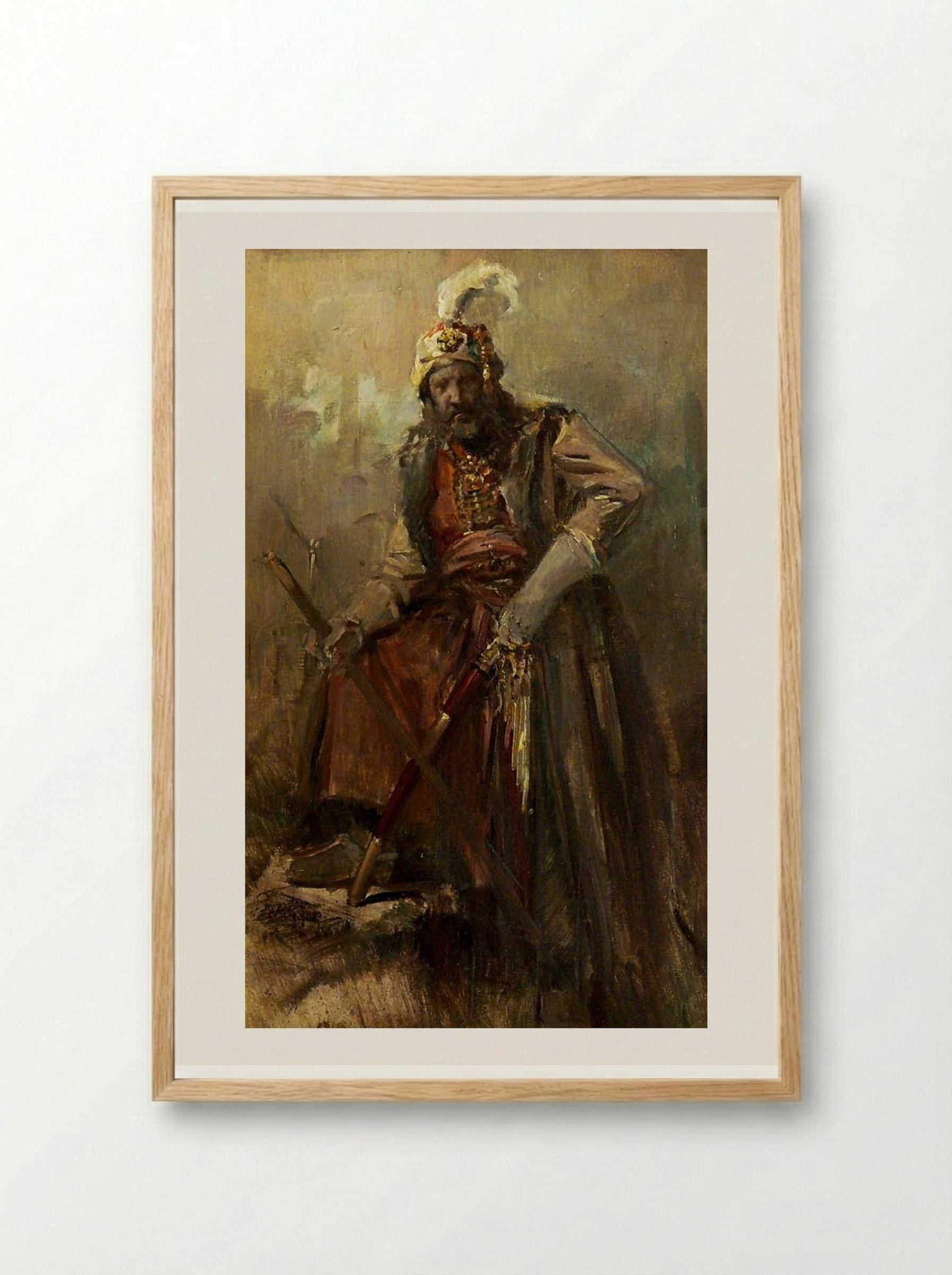 Oriental Warrior - Nikolaos Gyzis - Framed Print Wood
