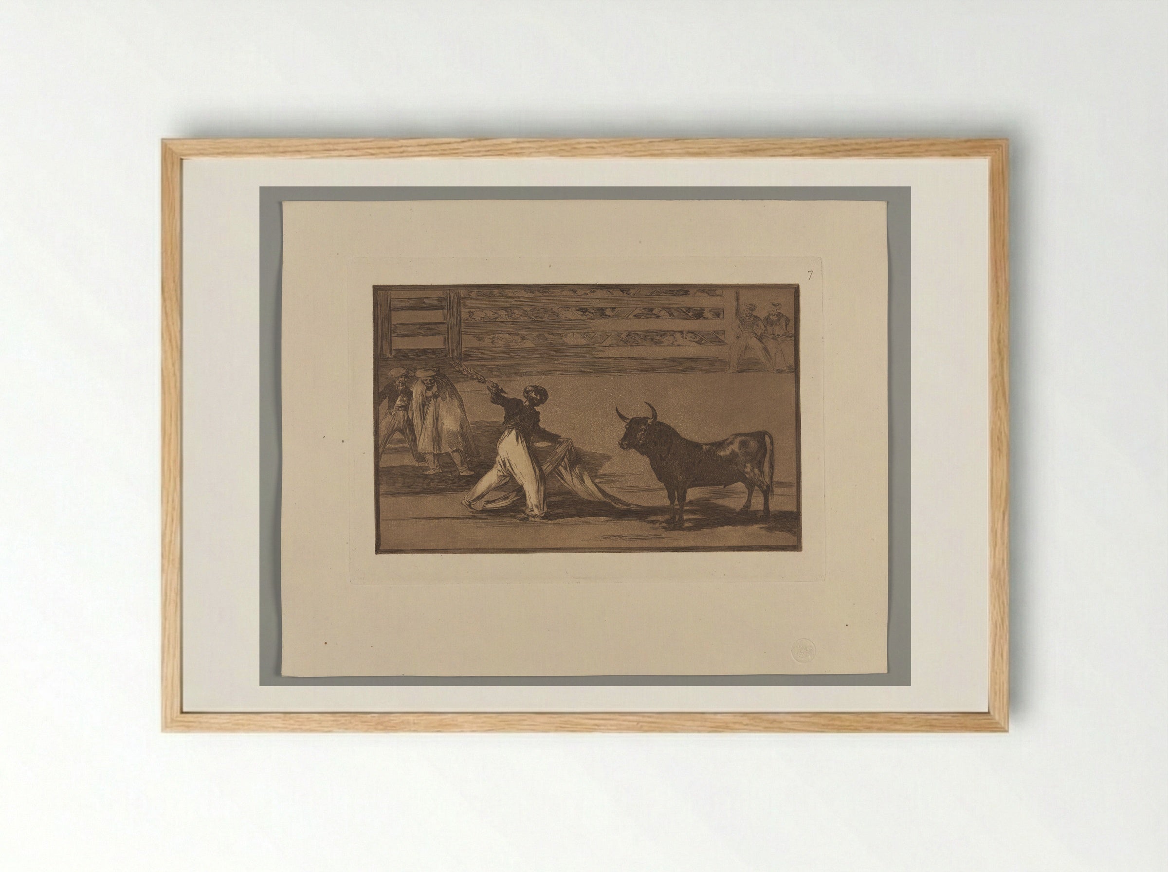Origin of the Harpoons or Banderillas - Francisco José de Goya y Lucientes - Framed Print Wood