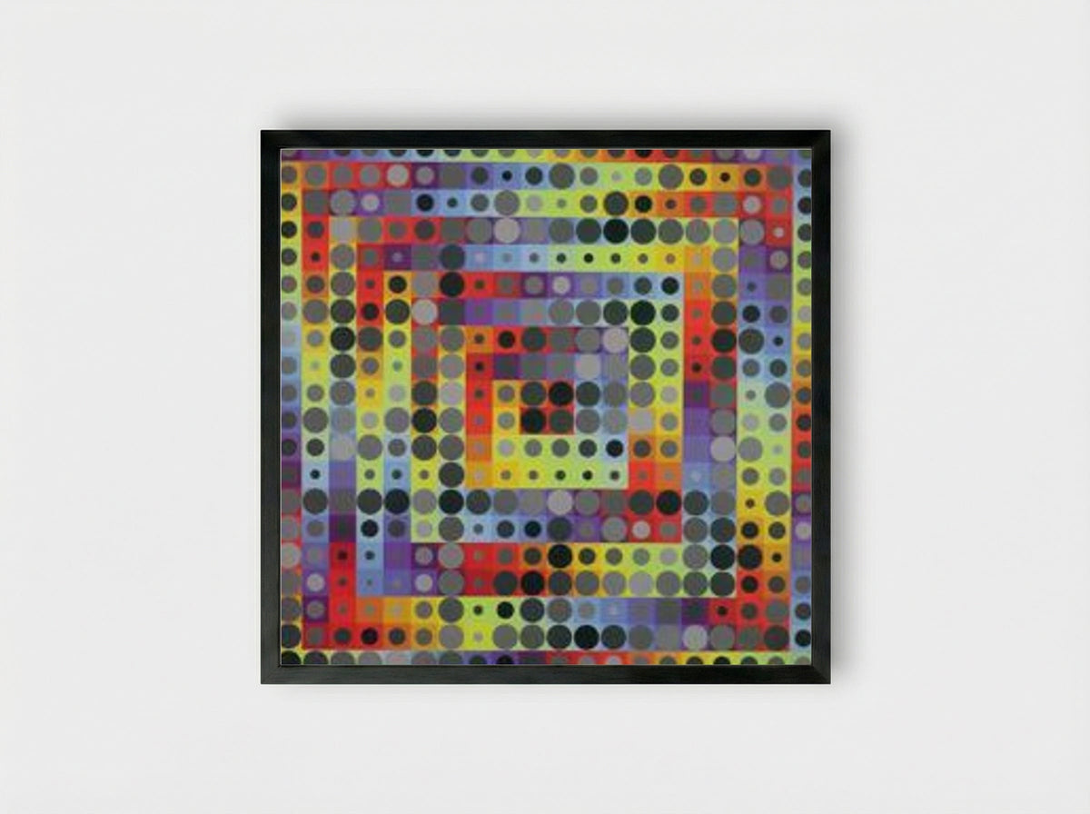 Orion Gris - Victor Vasarely - Framed Print Black