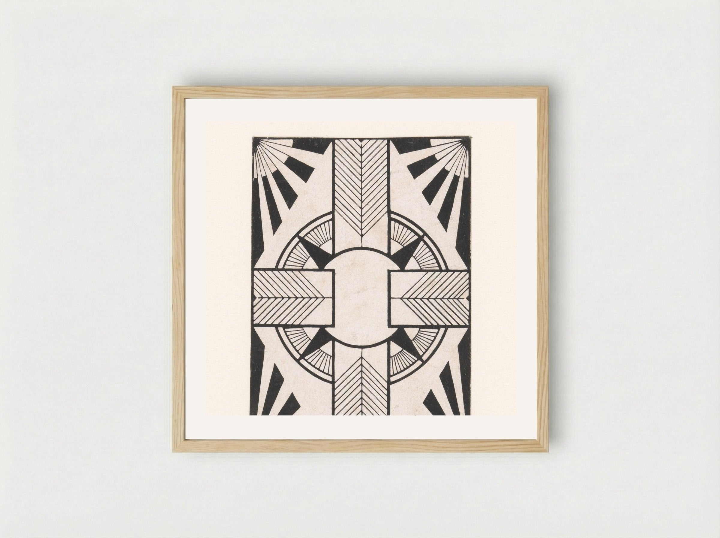 Ornament met cirkel en kruis - Samuel Jessurun de Mesquita - Framed Print Wood