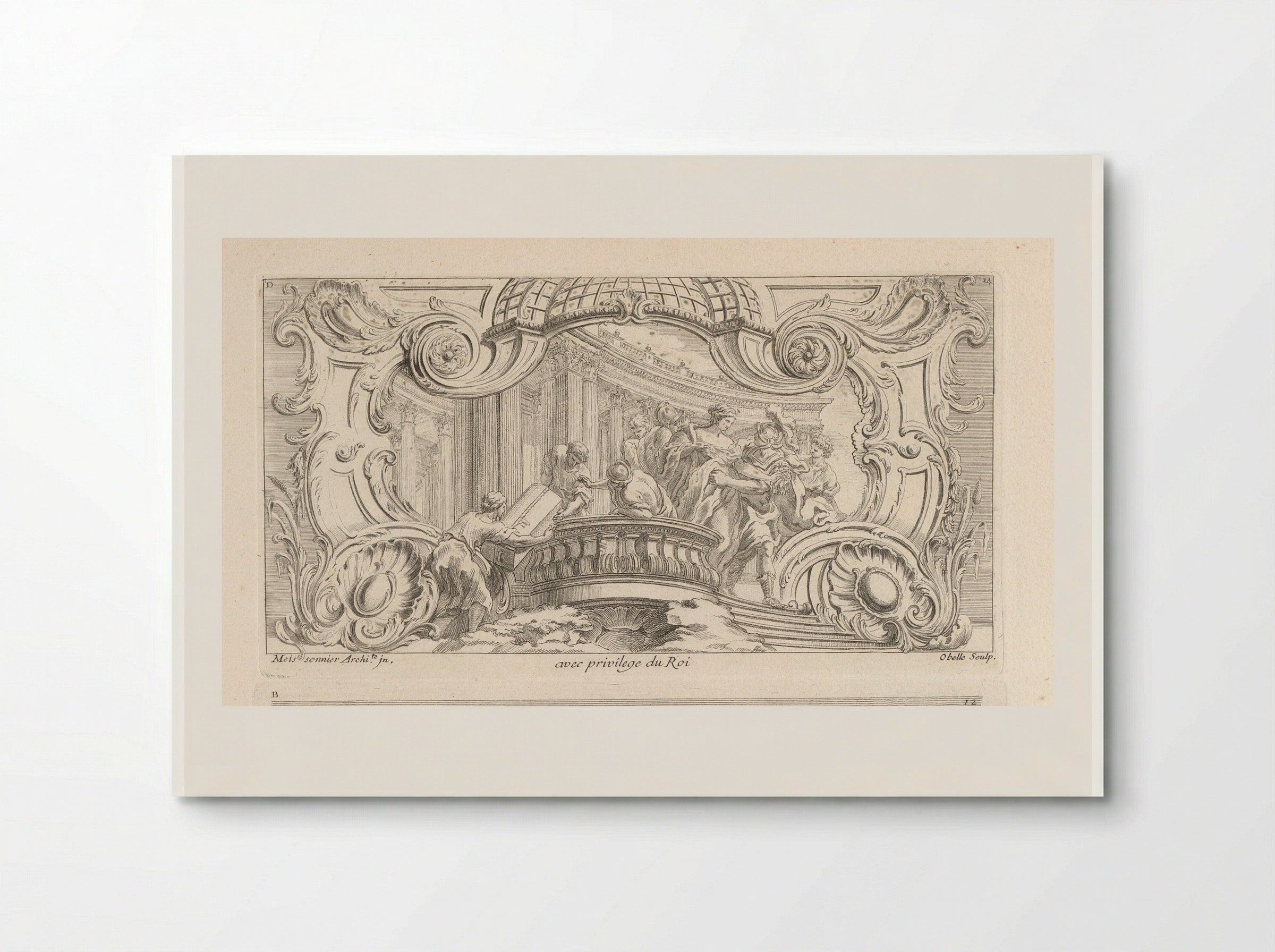 Ornament met de ontvoering van Helena - Gabriel Huquier - Poster