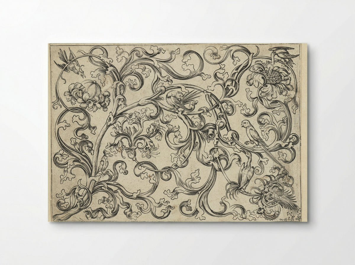 Ornament with Foliage, Parrots and Other Birds - Meester FVB - Poster