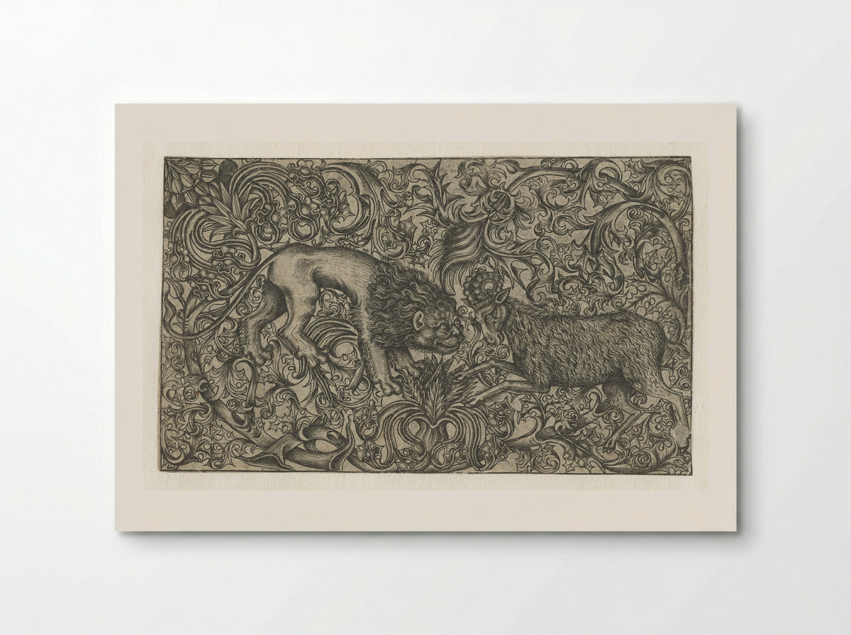 Ornament with Lion and Ram - Monogrammist HW - Poster