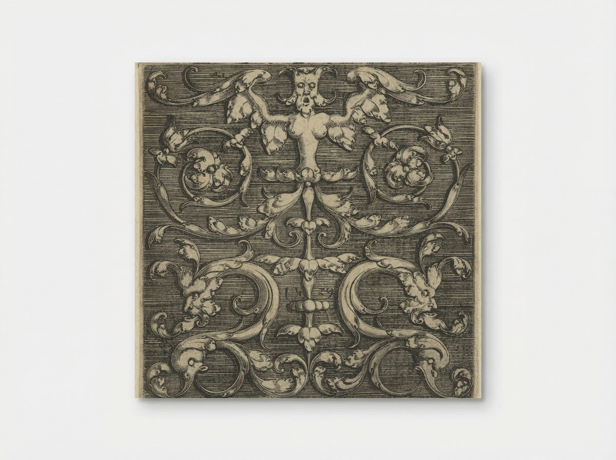 Ornament with Symmetrical Winged Figure - Monogrammist IG - Poster
