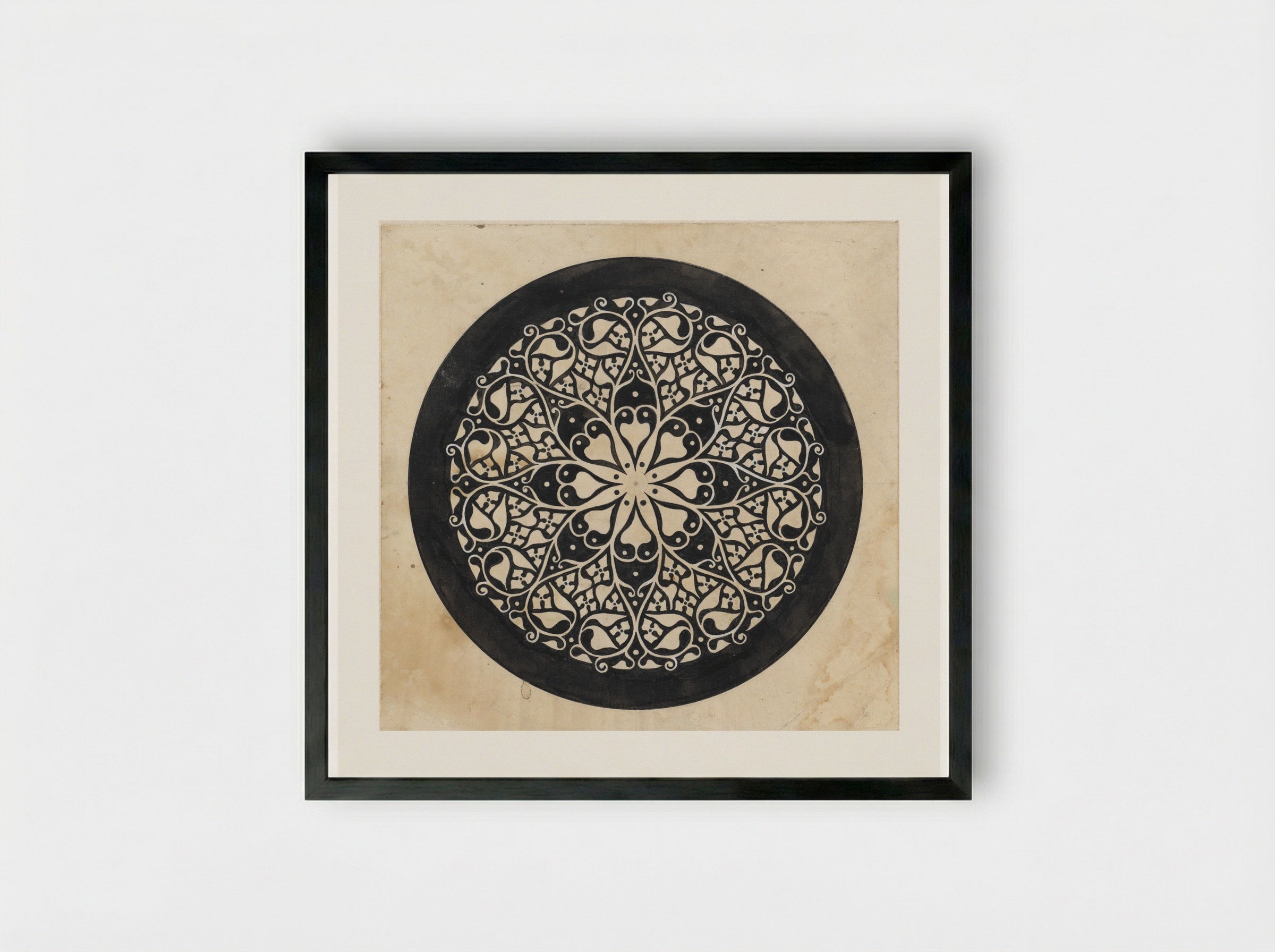 Ornamental Circular Design - Theo Nieuwenhuis - Framed Print Black