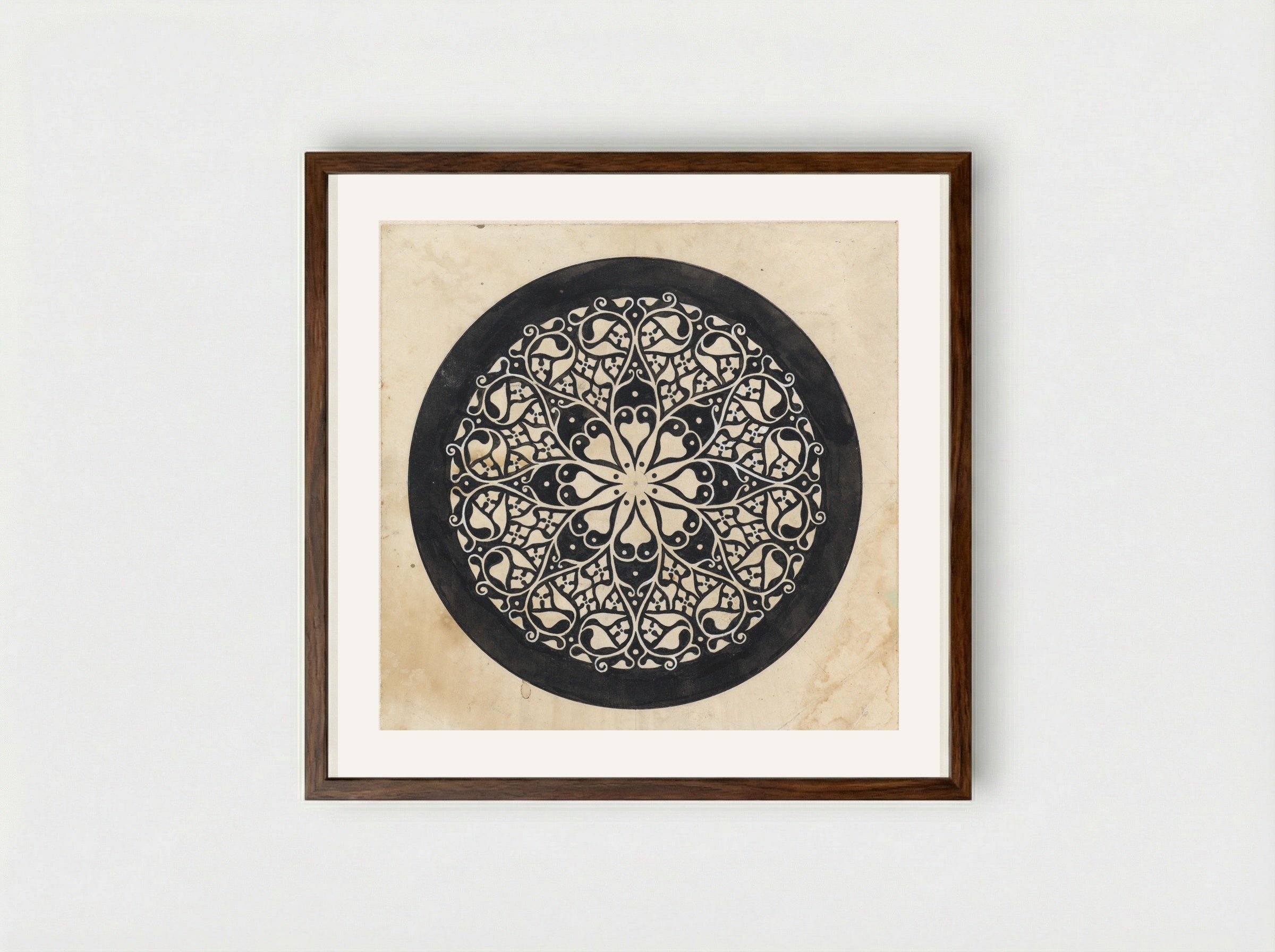 Ornamental Circular Design - Theo Nieuwenhuis - Framed Print Dark Wood