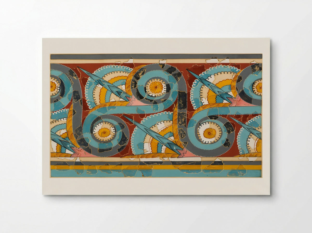 Ornamental Frieze (after a wall painting from the Palace of Tiryns, Argolis) - Fine Art Print - Poster