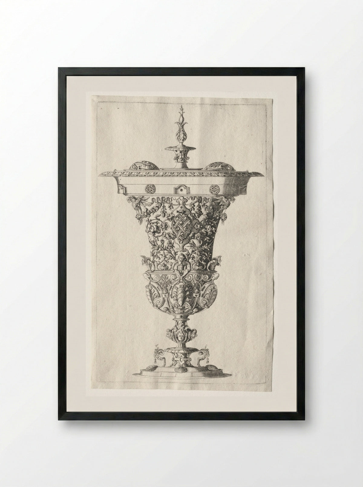 Ornamental Vase - Wenzel Jamnitzer I - Framed Print Black