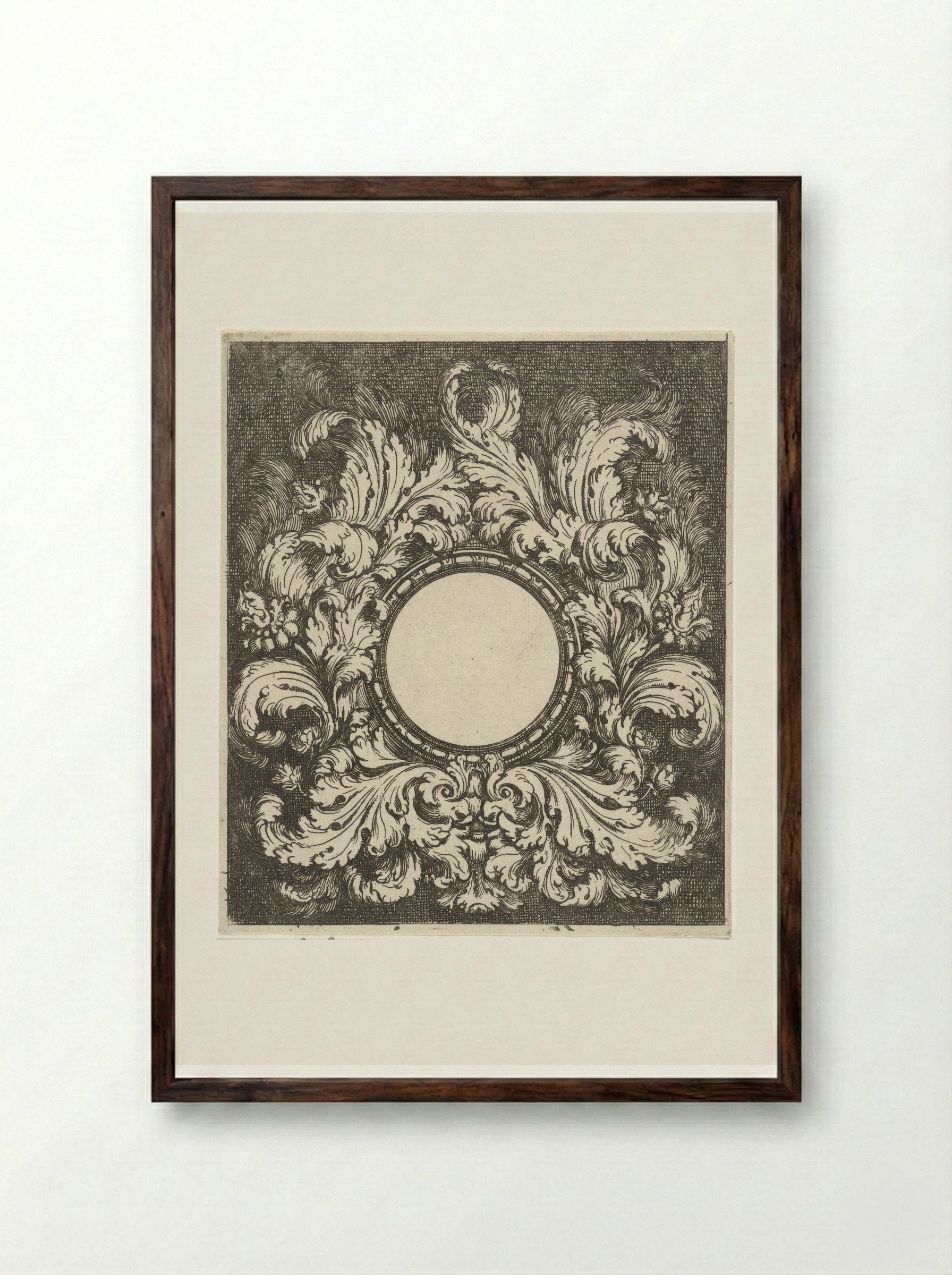Ornamenteel medaillon - Gerard de Lairesse - Framed Print Dark Wood