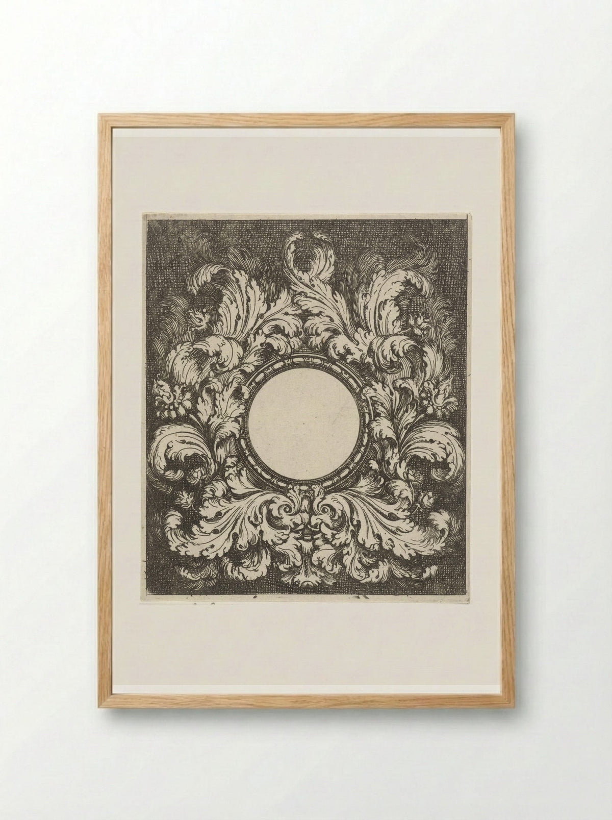Ornamenteel medaillon - Gerard de Lairesse - Framed Print Wood