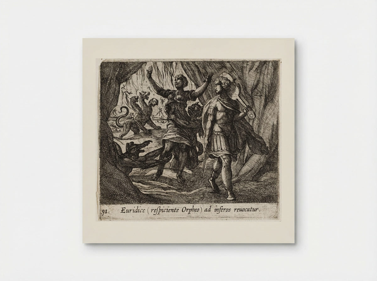 Orpheus Looking Back at Eurydice - Antonio Tempesta - Poster
