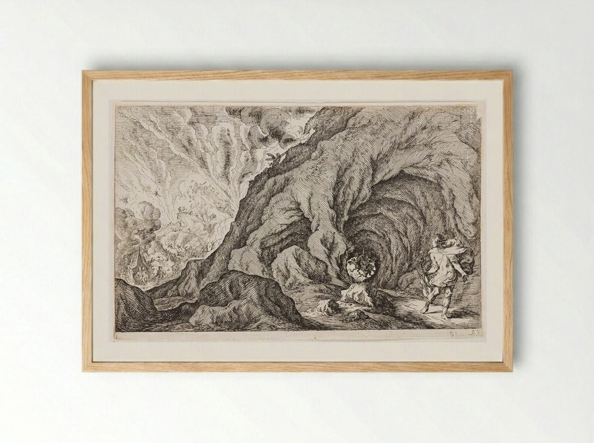 Orpheus Looks Back and Loses Eurydice to Hades - Johann Wilhelm Baur - Framed Print Wood