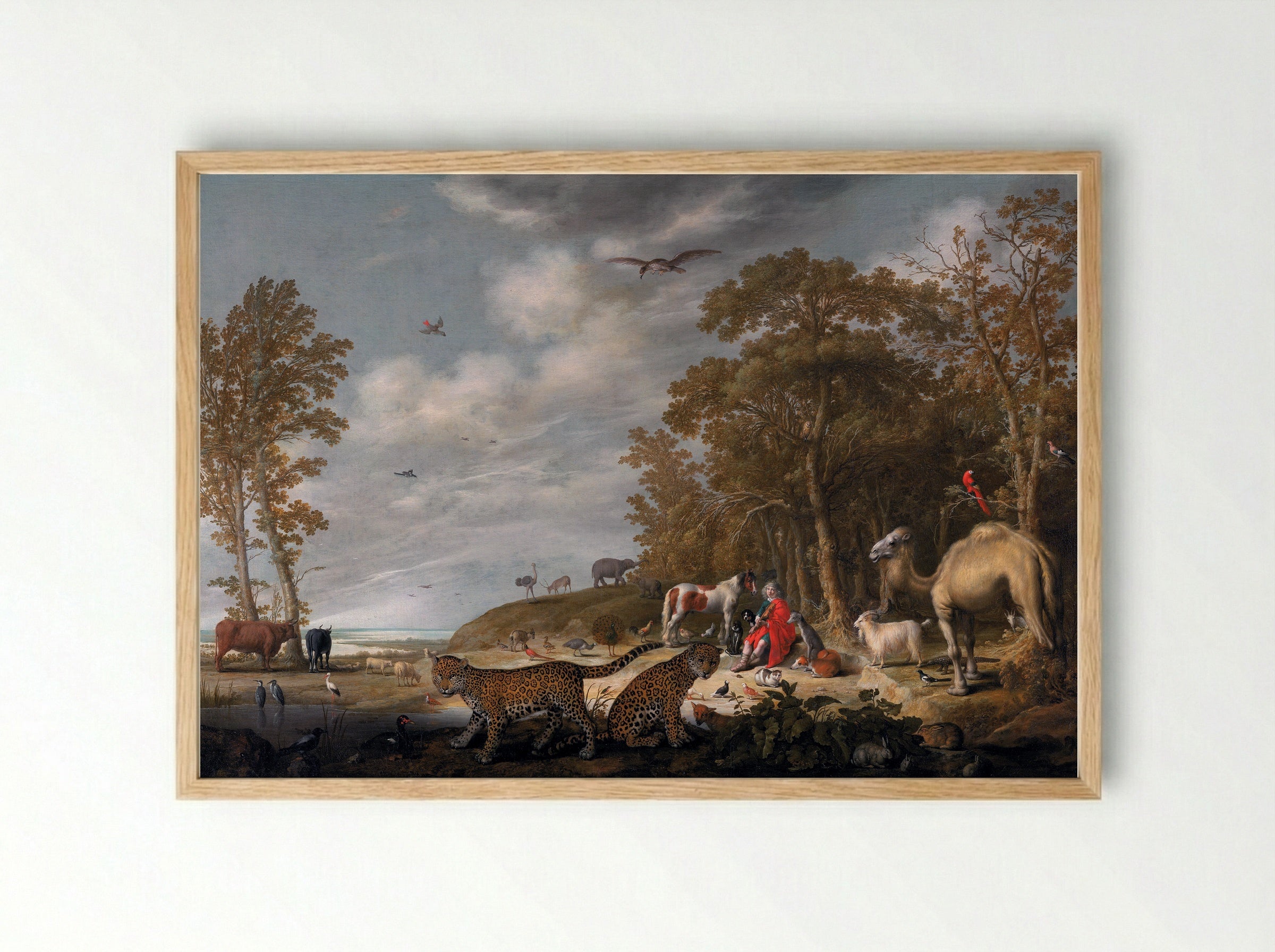 Orpheus with Animals in a Landscape - Aelbert Cuyp - Framed Print Wood