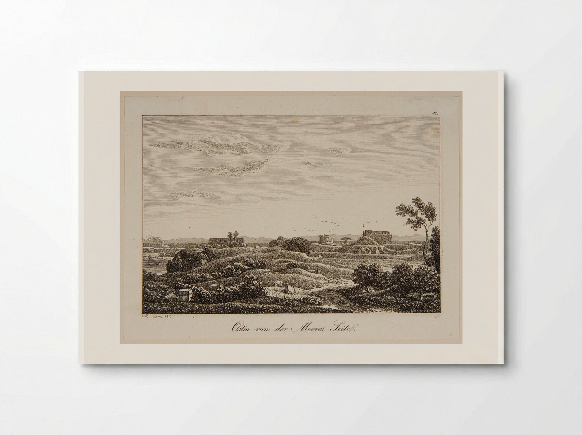 Ostia Looking Inland from the Sea - Johann Christian Reinhart - Poster