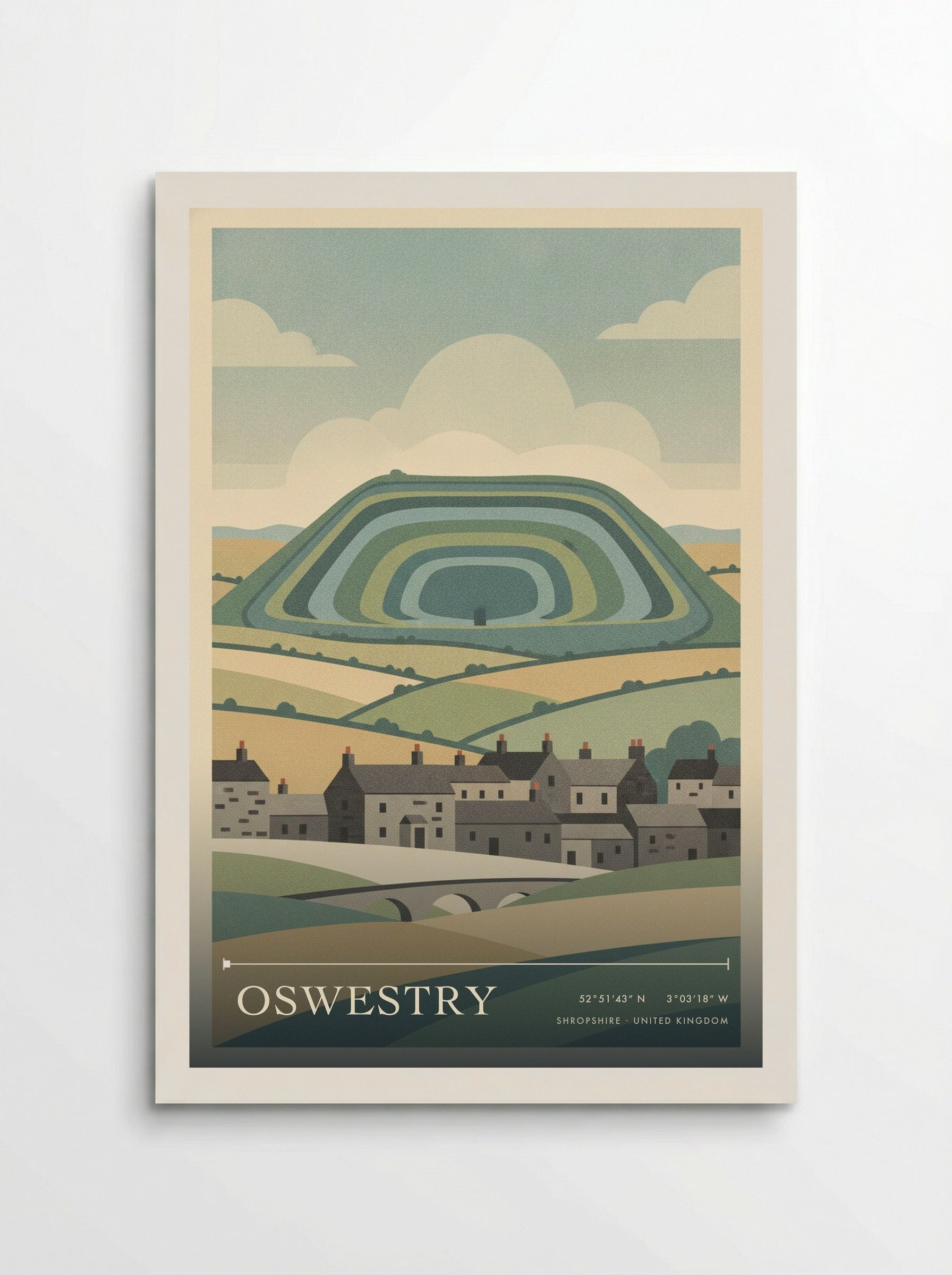 Oswestry Shropshire United Kingdom Travel Poster - Poster