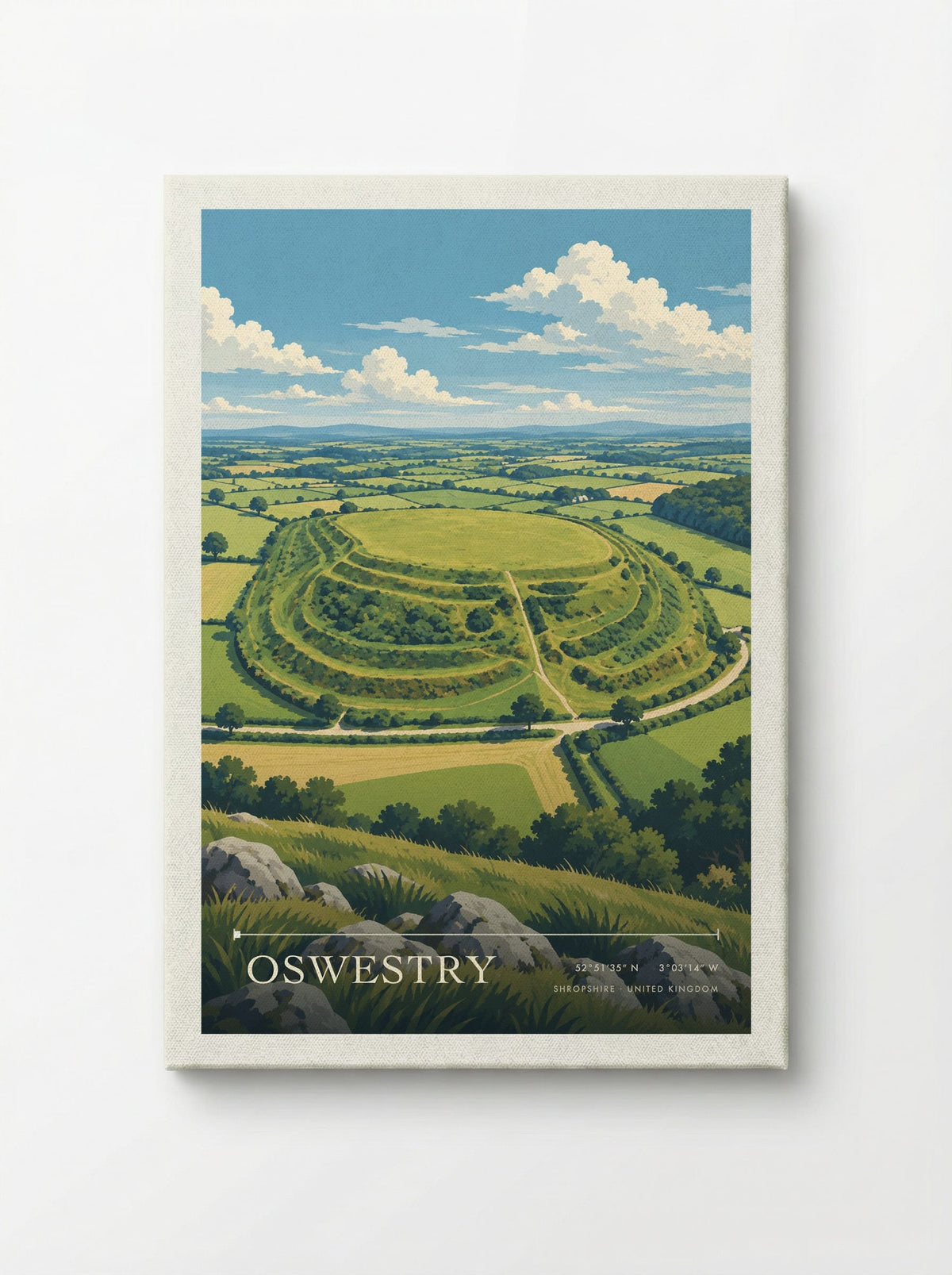 Oswestry, Shropshire | Travel Poster - Canvas