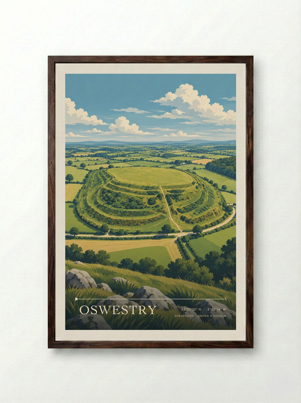 Oswestry, Shropshire | Travel Poster - Framed Print Dark Wood