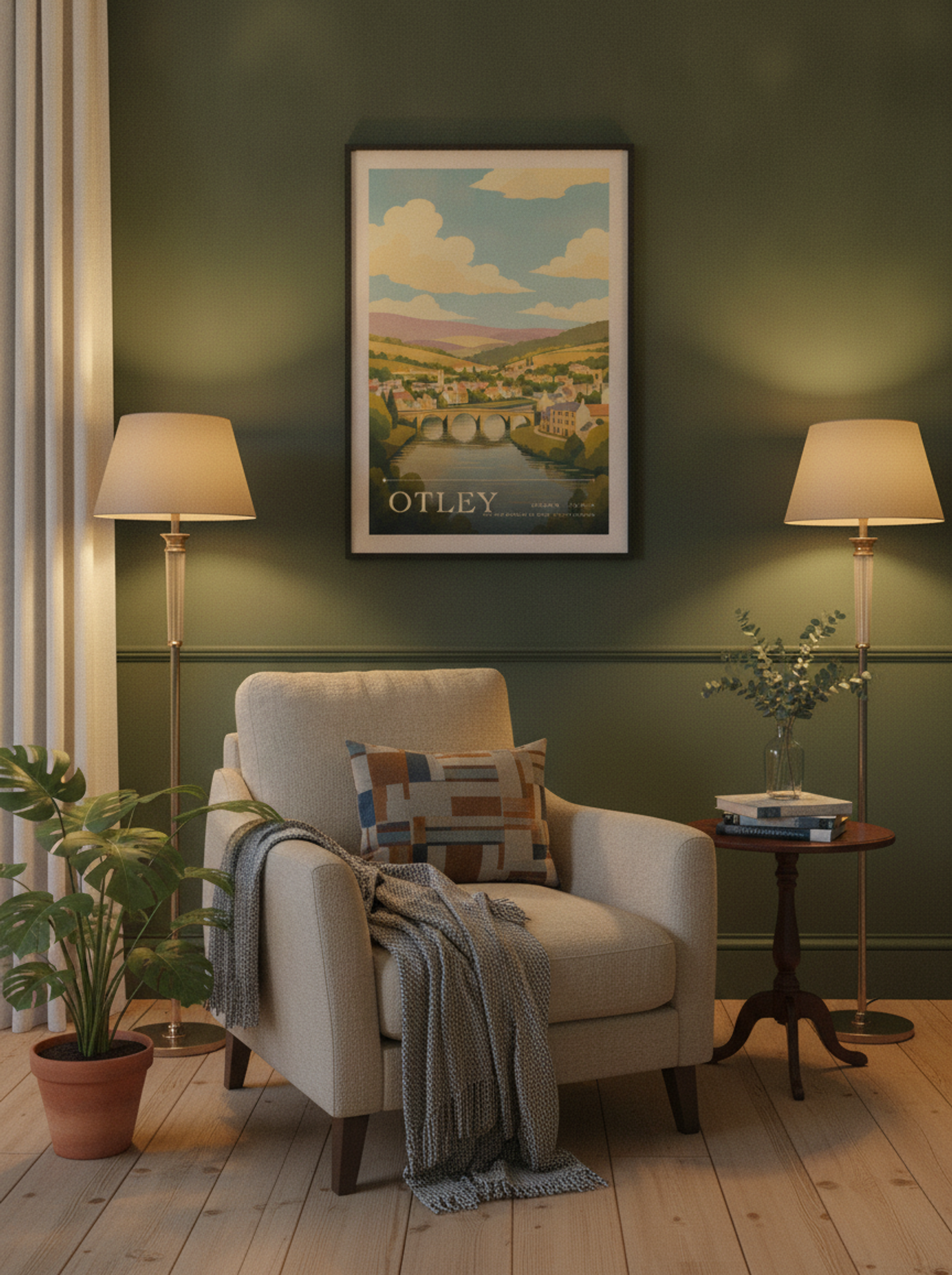 Otley City and Borough of Leeds United Kingdom Travel Poster - Lifestyle