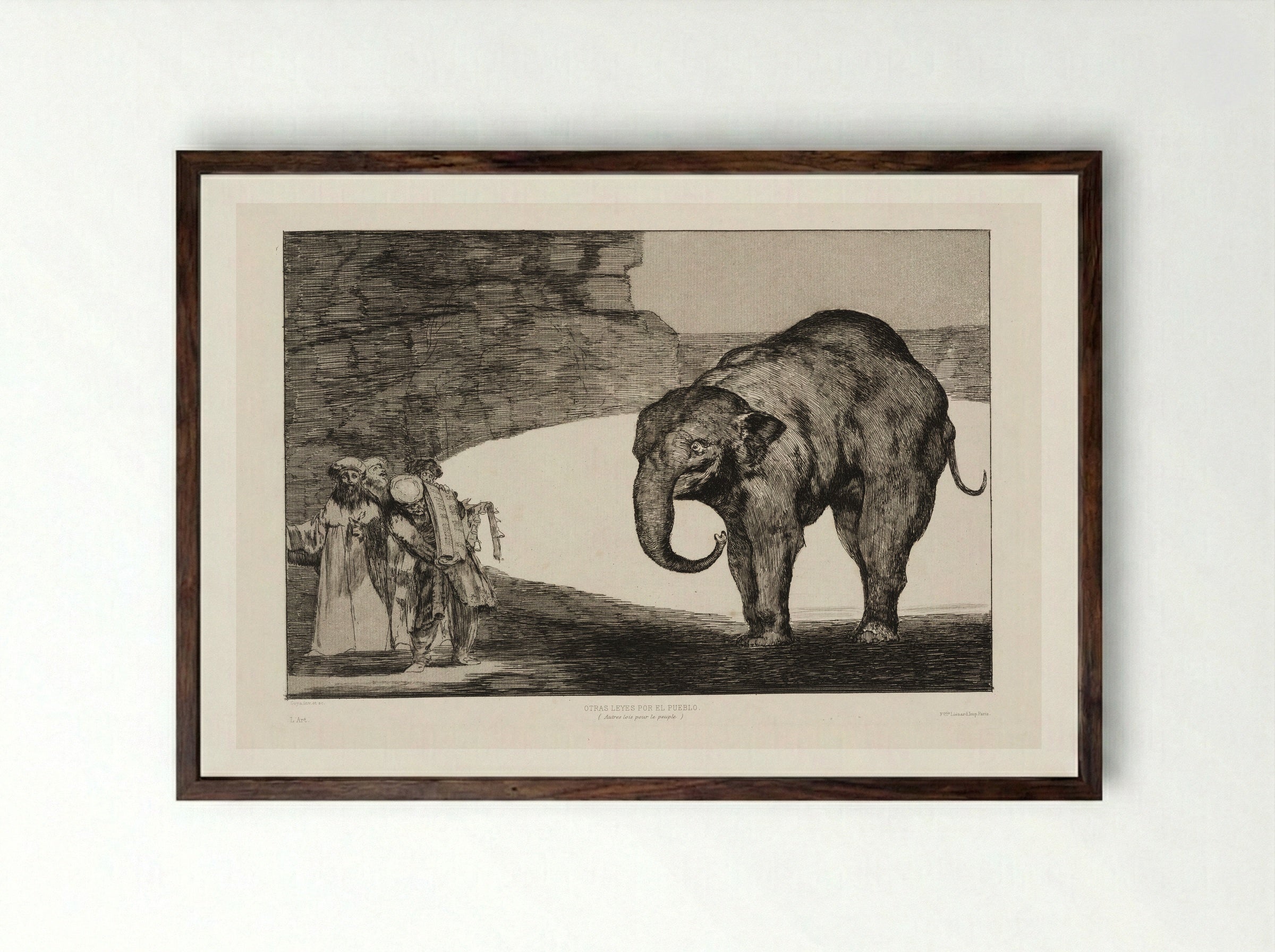 Otras leyes por el pueblo - Francisco José de Goya y Lucientes - Framed Print Dark Wood