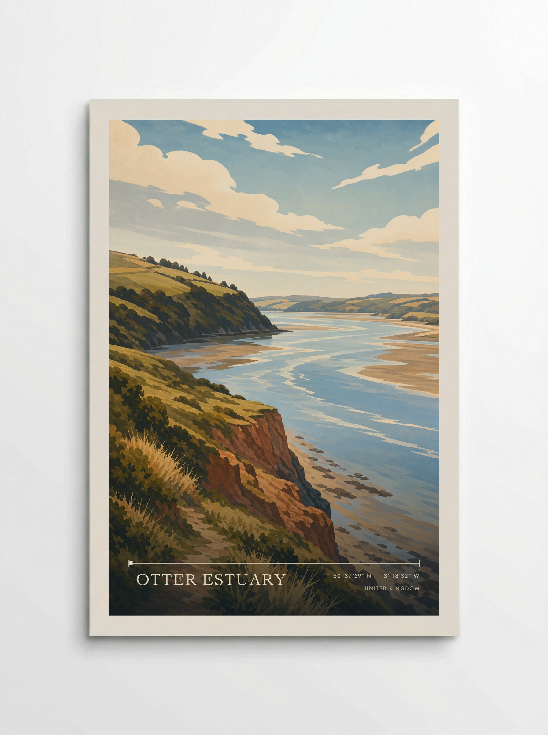 Otter Estuary United Kingdom Travel Poster - Poster