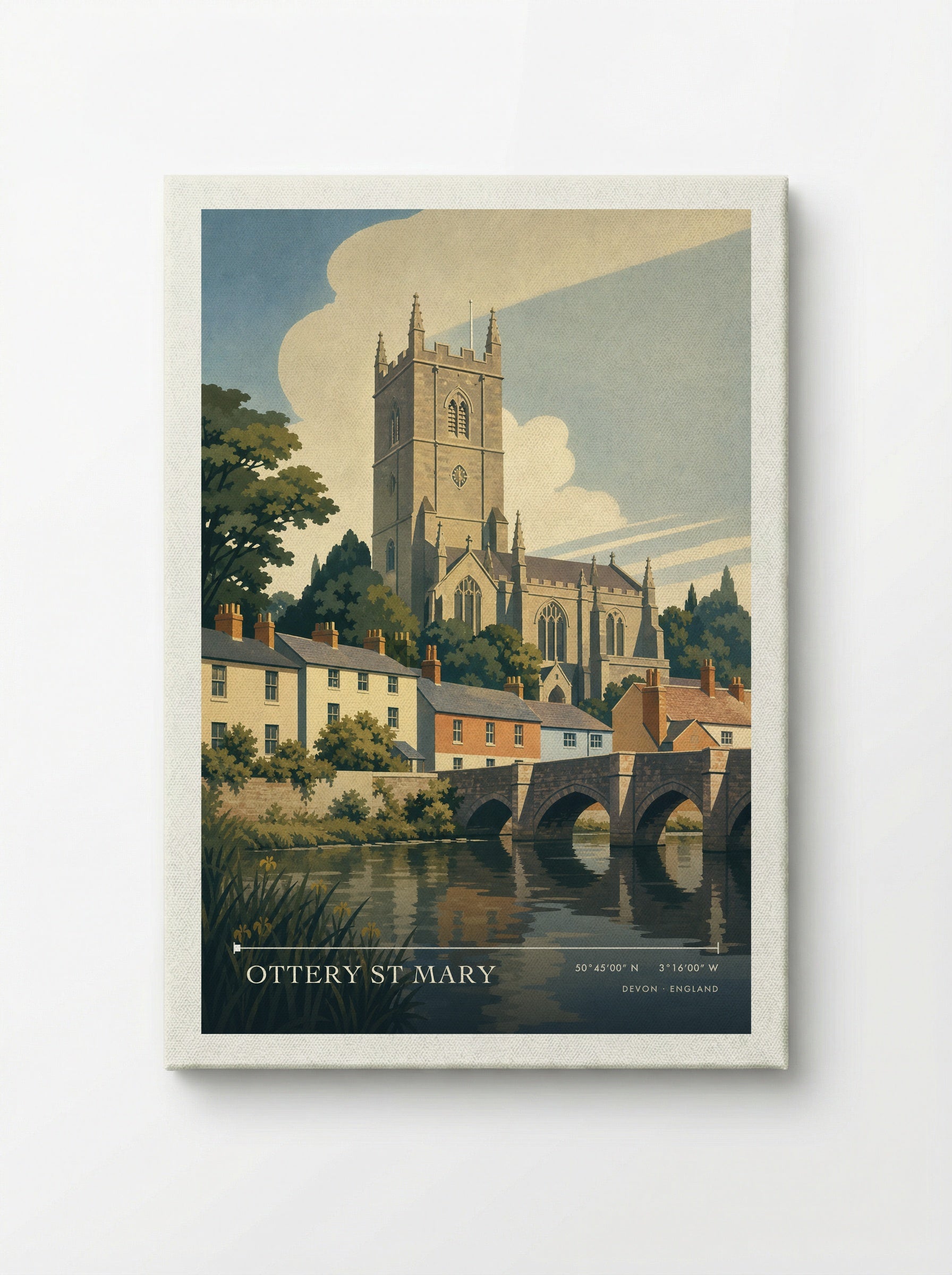 Ottery St Mary Devon England Travel Poster - Canvas