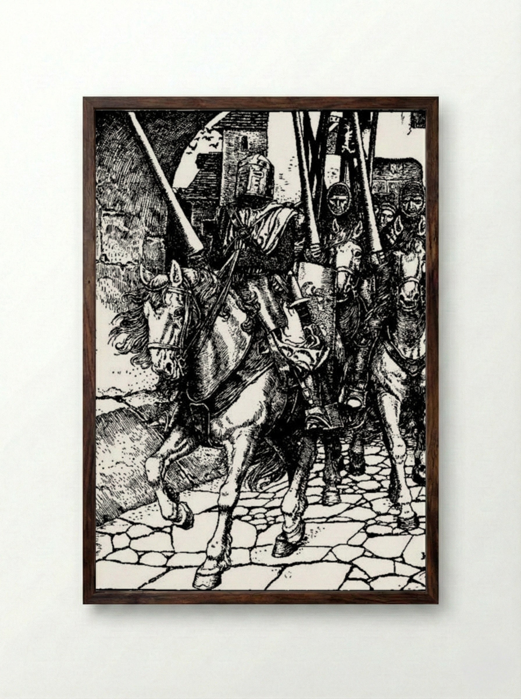 Otto of the Silver Hand - Howard Pyle - Framed Print Dark Wood