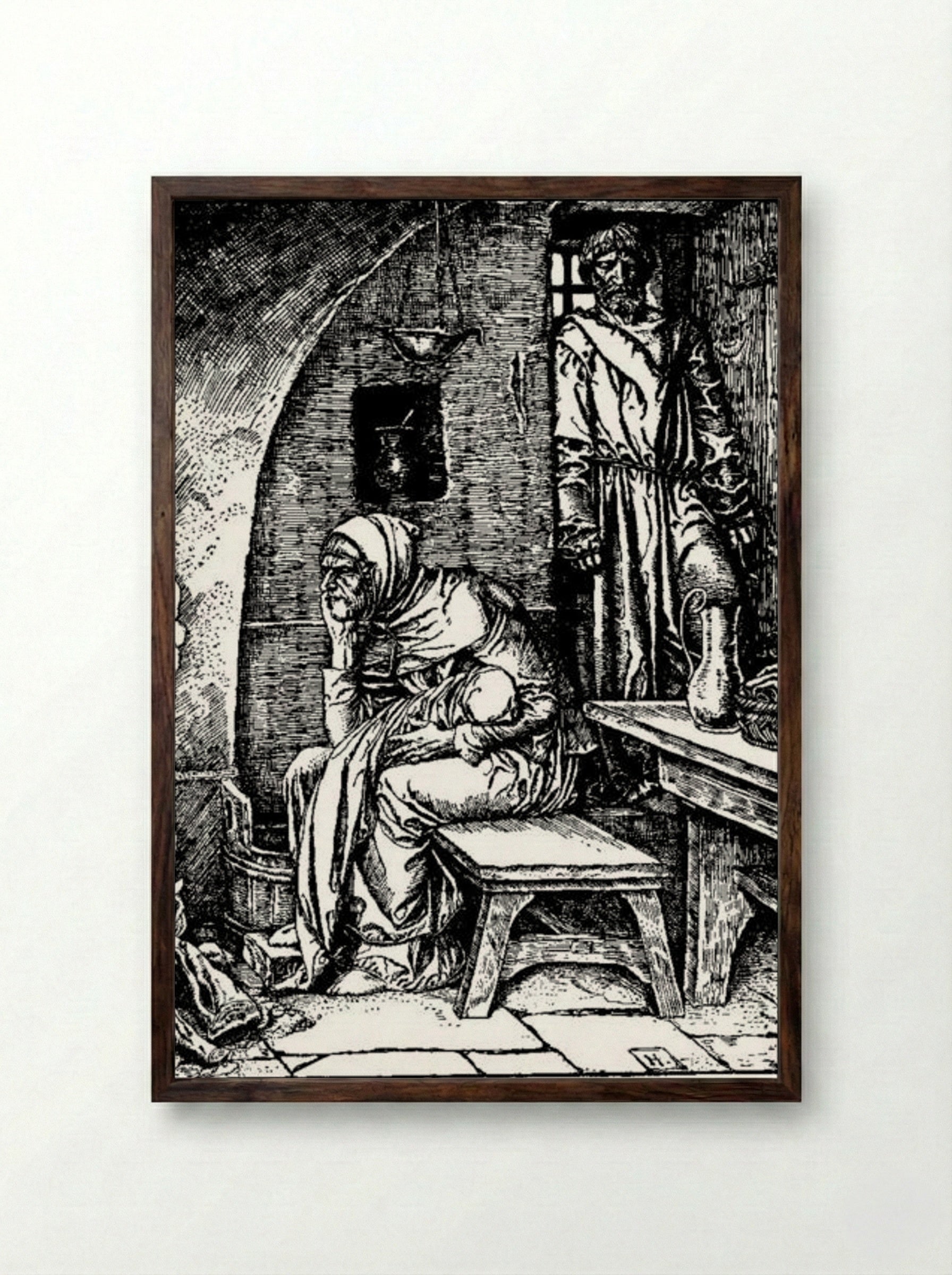 Otto of the Silver Hand - Howard Pyle - Framed Print Dark Wood