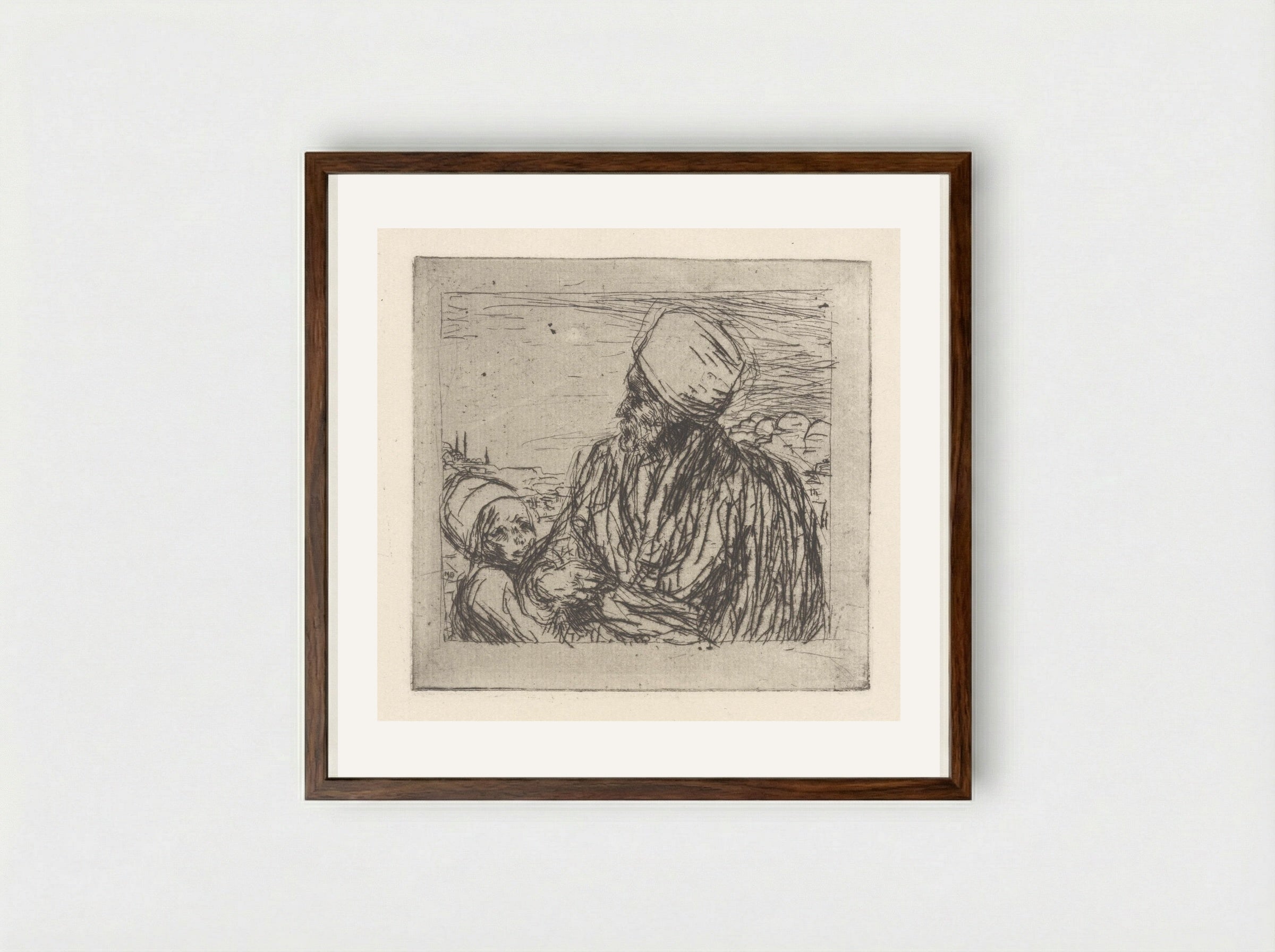 Ottomaanse man en jongen - Marius Bauer - Framed Print Dark Wood