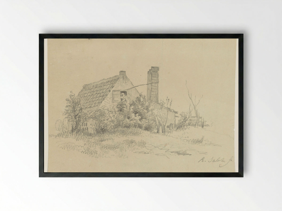 Oude bakkerij in Maxen bij Dresden - Raden Saleh - Framed Print Black