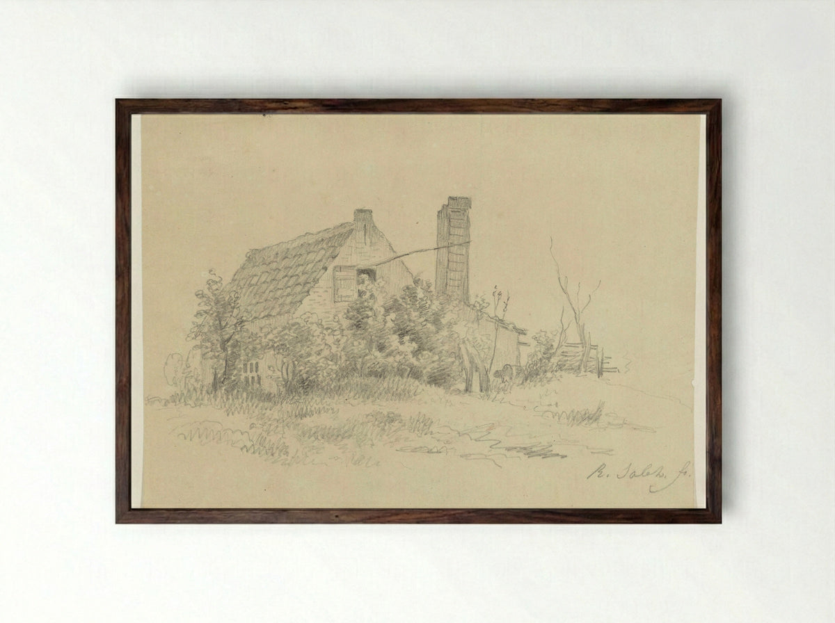 Oude bakkerij in Maxen bij Dresden - Raden Saleh - Framed Print Dark Wood