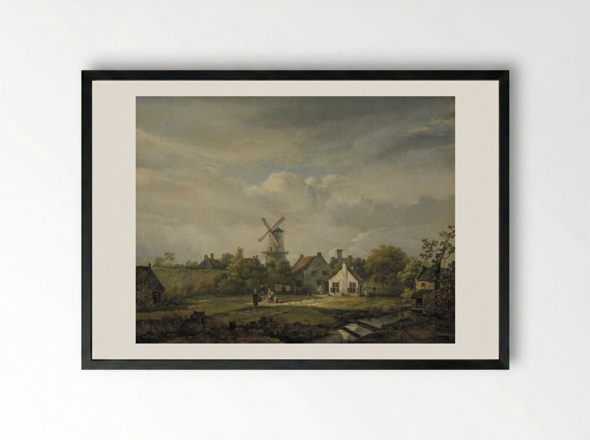 Oude huizen op een stadswal - Bruno van Straaten (I) - Framed Print Black