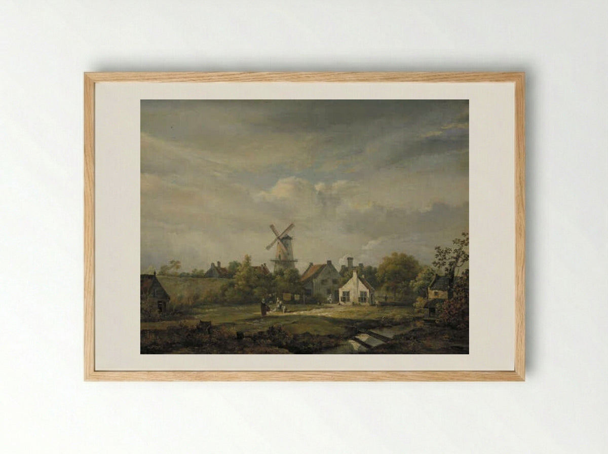 Oude huizen op een stadswal - Bruno van Straaten (I) - Framed Print Wood