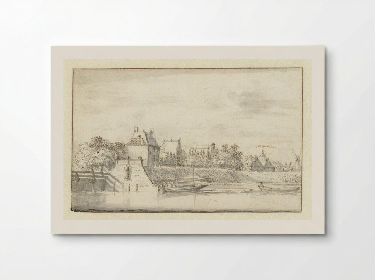 Oude jachthaven te Amsterdam, rechts de Sint Antoniespoort - Jan Gabrielsz. Sonjé - Poster