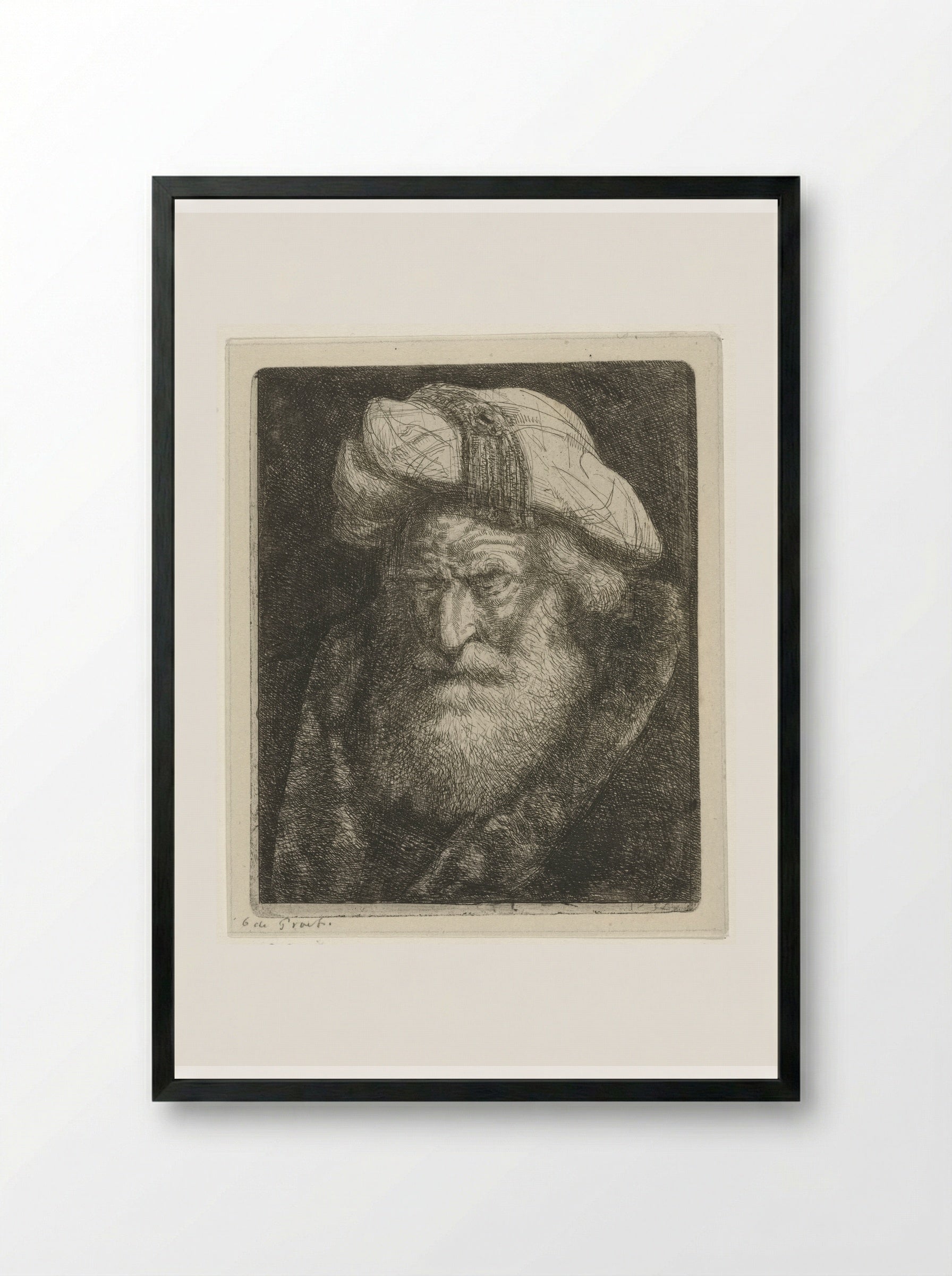 Oude man met baard - Jacobus Ludovicus Cornet - Framed Print Black