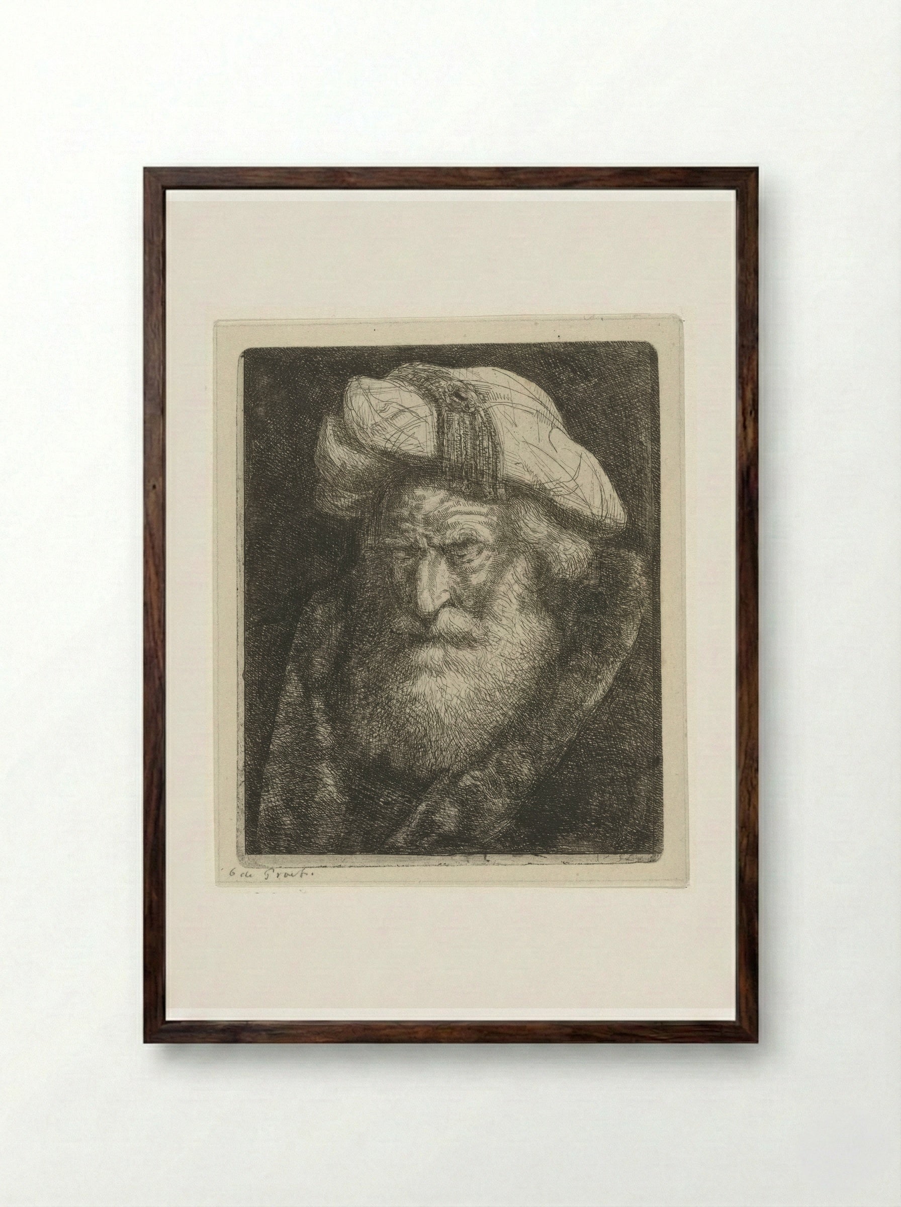 Oude man met baard - Jacobus Ludovicus Cornet - Framed Print Dark Wood