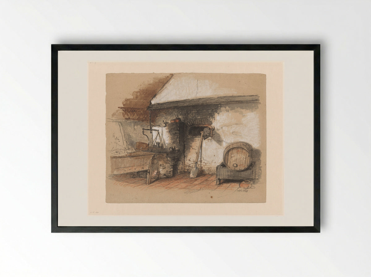 Oude oven in een bakkerij - Maria Vos - Framed Print Black