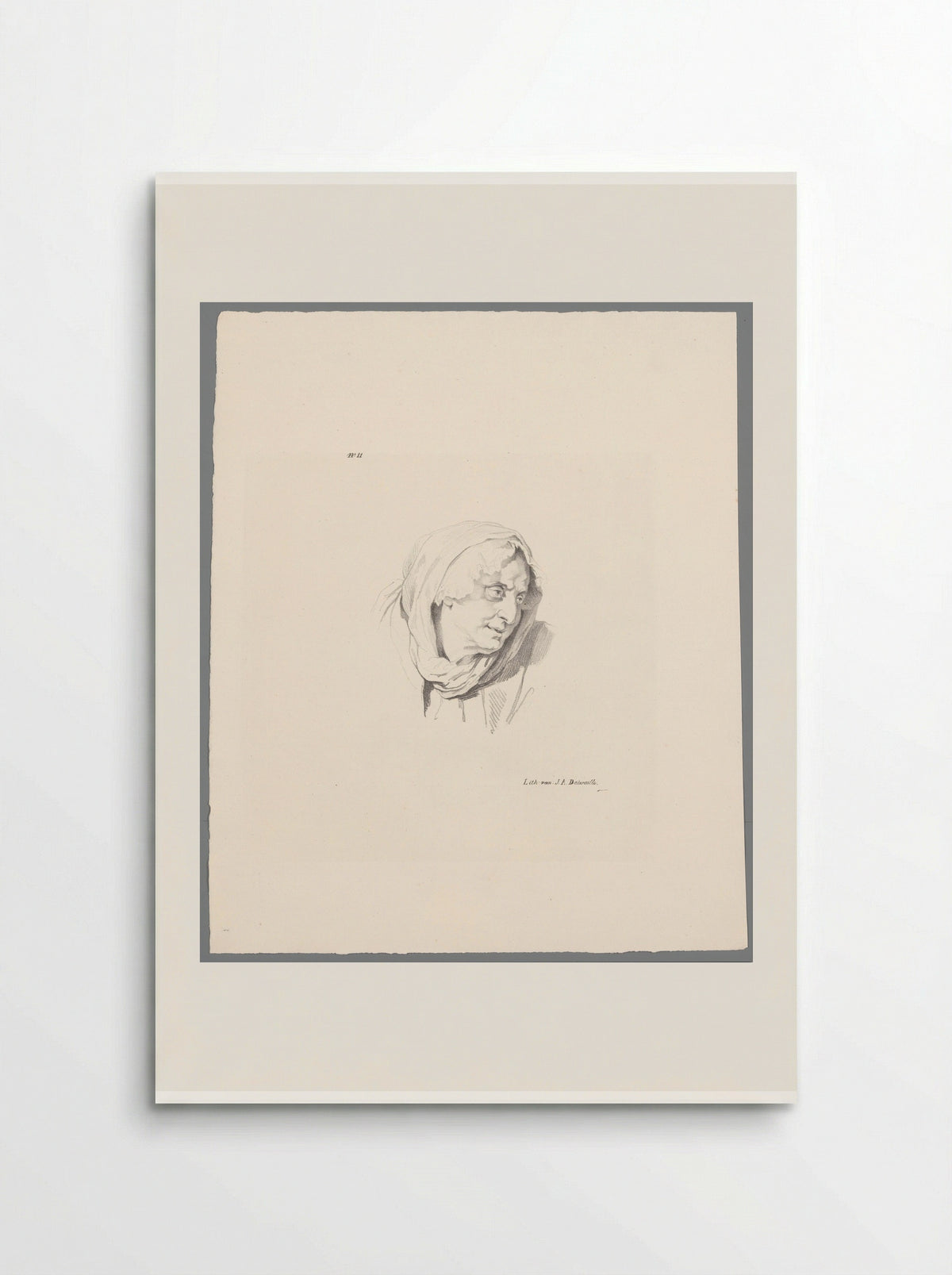 Oude vrouw met hoofddoek (Old Woman with Headscarf) - Jean Augustin Daiwaille - Poster