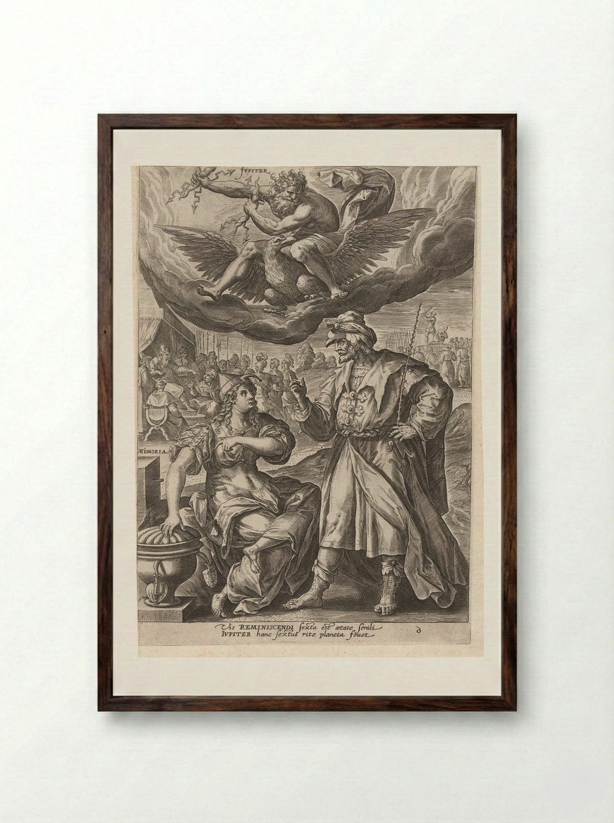Ouderdom onder invloed van Jupiter - Gerard de Jode - Framed Print Dark Wood