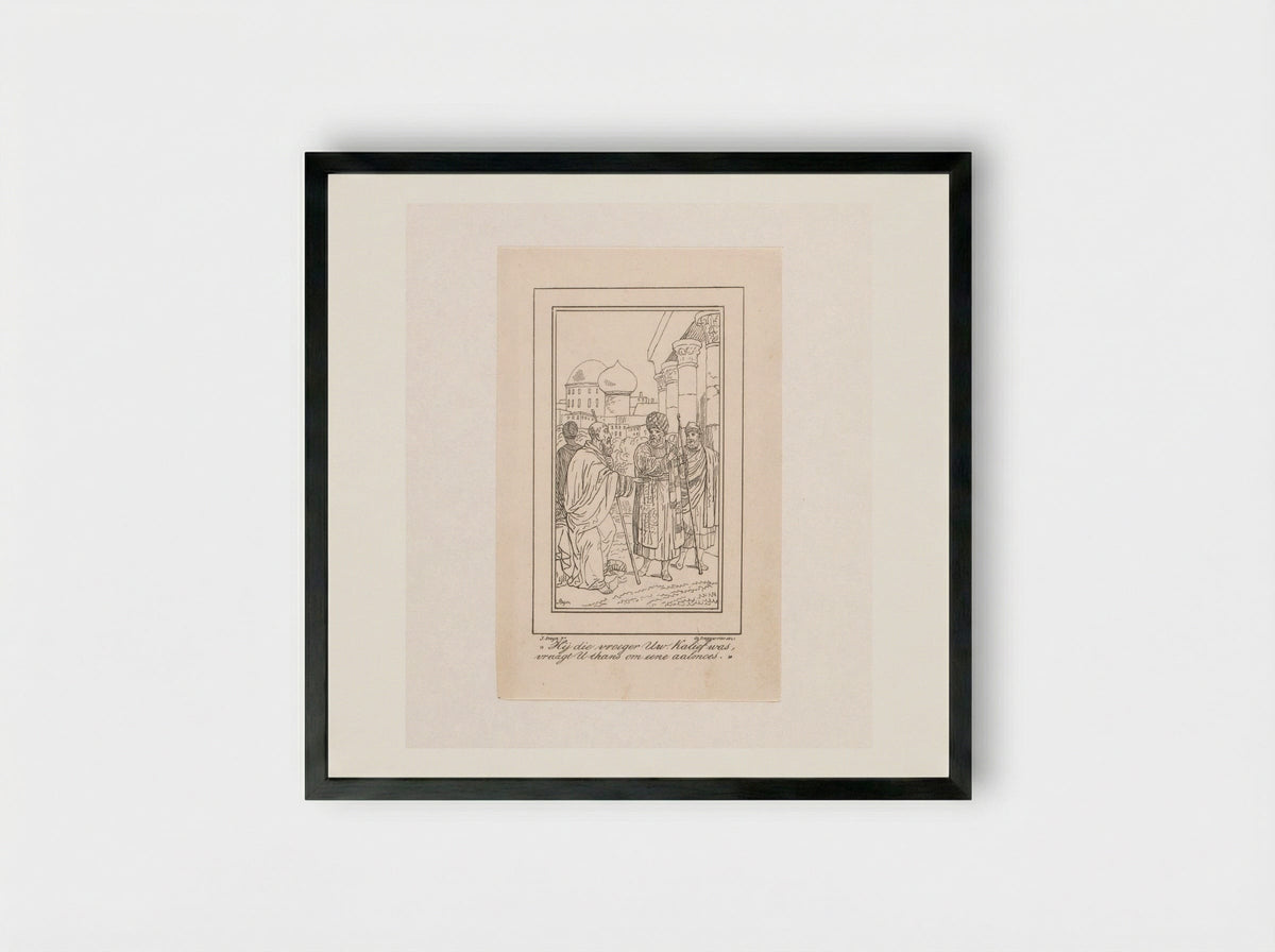 Oudkalief als bedelaar - Cornelis Johannes Koster - Framed Print Black