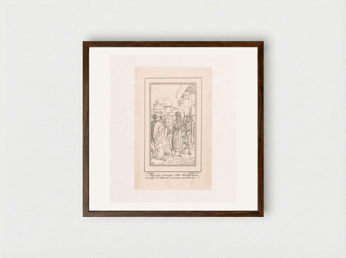 Oudkalief als bedelaar - Cornelis Johannes Koster - Framed Print Dark Wood