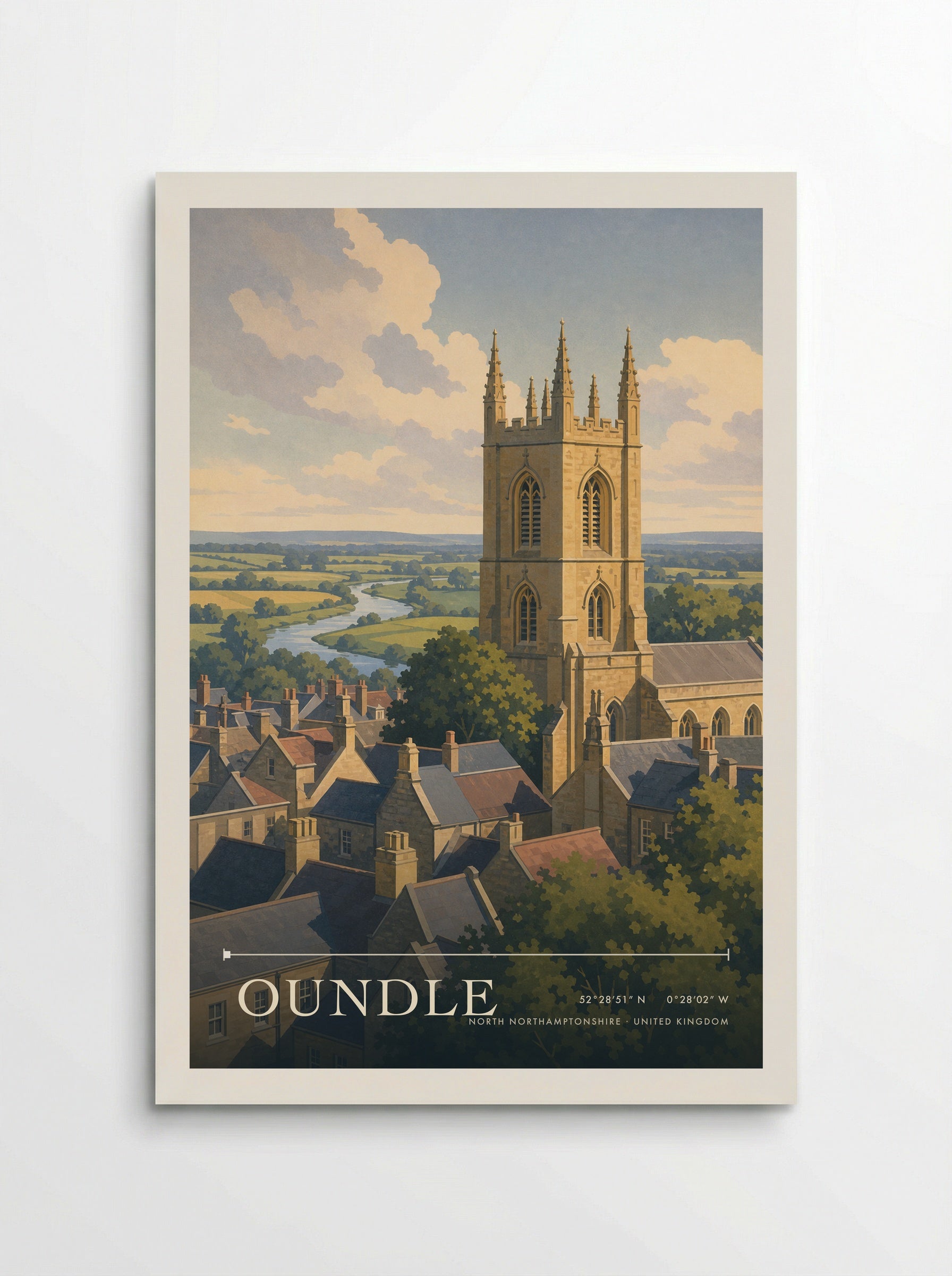 Oundle North Northamptonshire United Kingdom Travel Poster - Poster